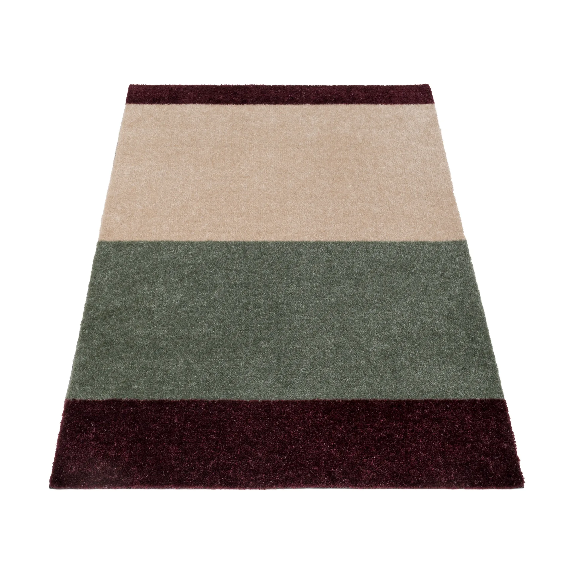 Stripes doormat horizontal, Green-ivory-bordeaux, 60x90 cm tica copenhagen