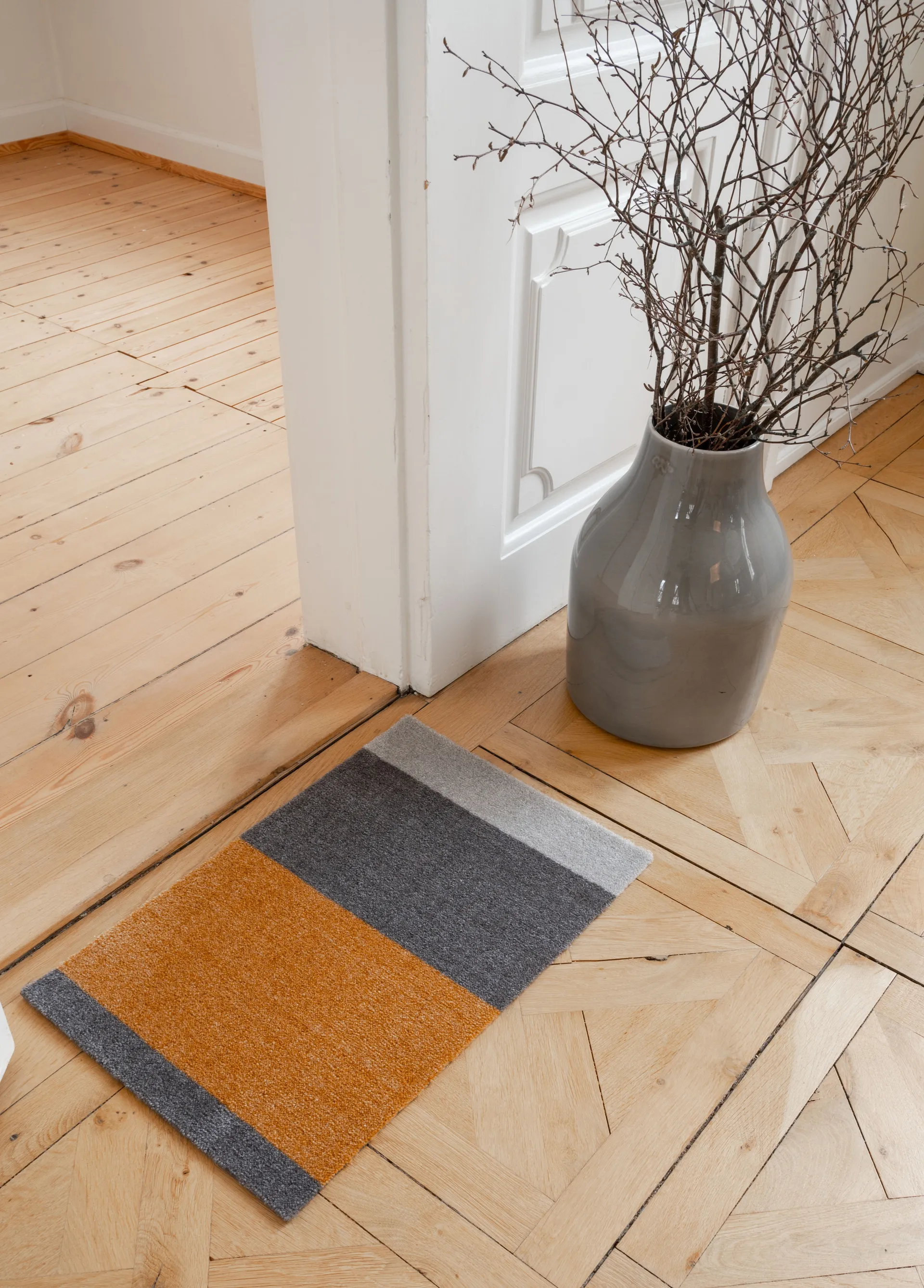 Stripes doormat horizontal, Grey-grey-dijon. 40x60 cm tica copenhagen