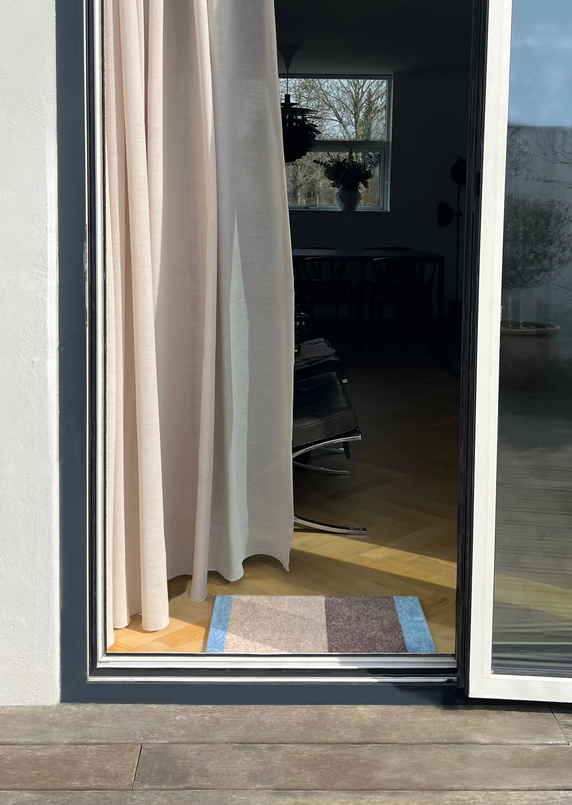 Stripes doormat horizontal, Ivory-sand-blue, 40x60 cm tica copenhagen