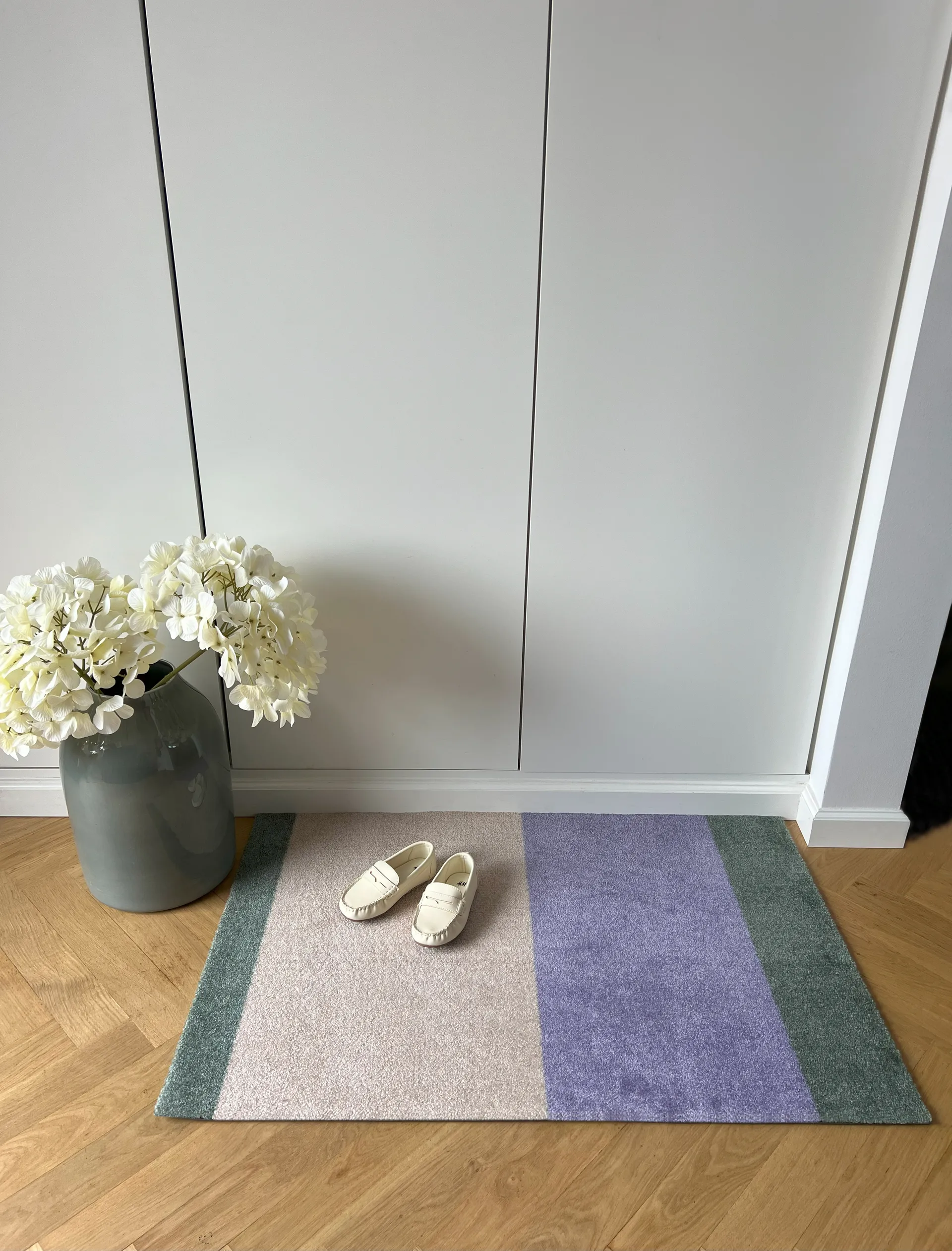 Stripes doormat horizontal, Lilac-ivory-green, 60x90 cm tica copenhagen