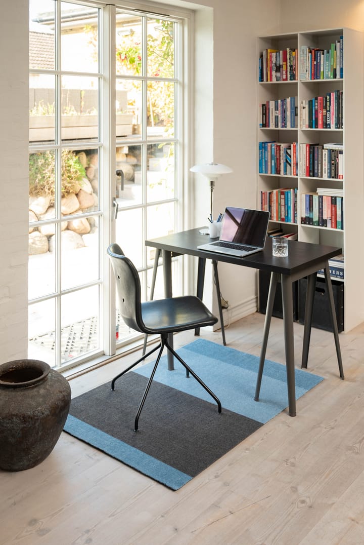 Stripes hallway rug horizontal, Blue-steel grey. 90x130 cm tica copenhagen
