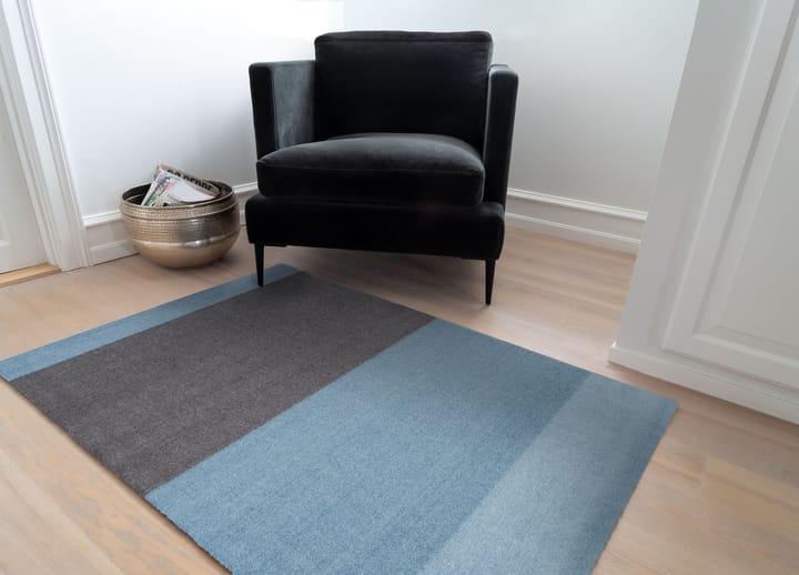 Stripes hallway rug horizontal, Blue-steel grey. 90x130 cm tica copenhagen