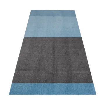 Stripes hallway rug horizontal - Blue-steel grey. 90x200 cm - tica copenhagen