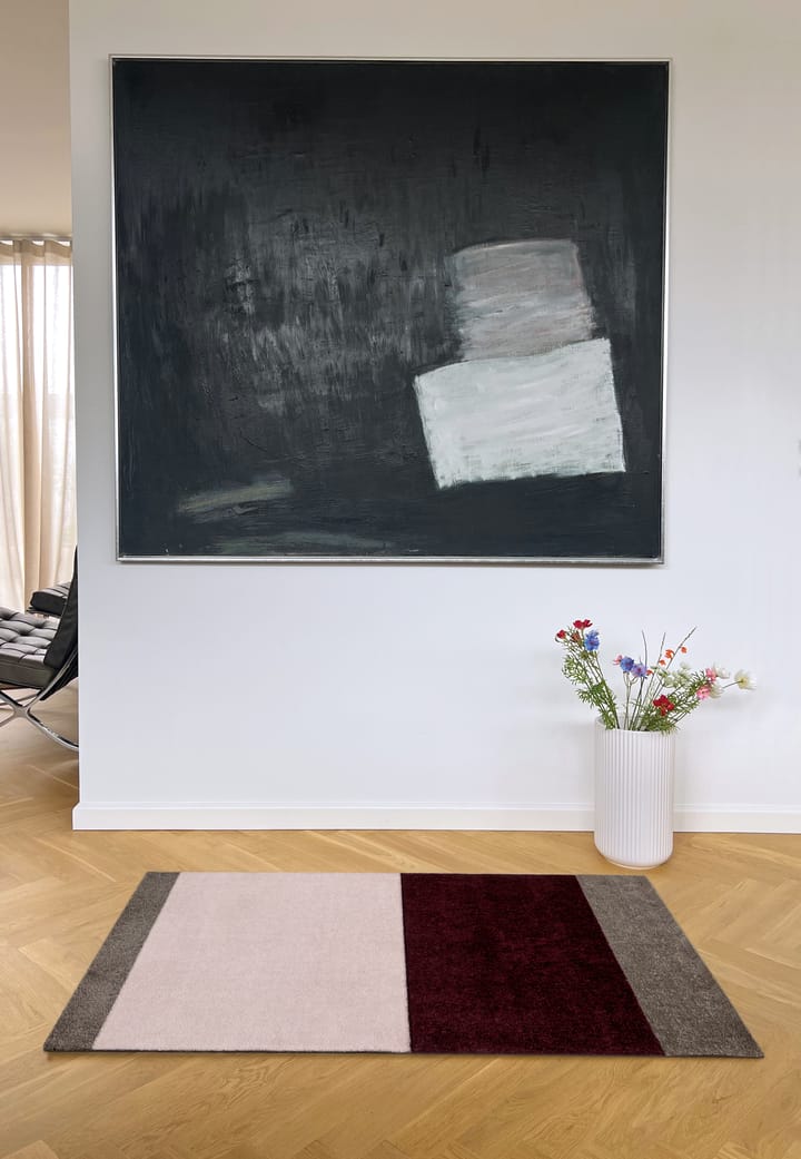 Stripes hallway rug horizontal, Bordeaux-rose-sand, 67x120 cm tica copenhagen