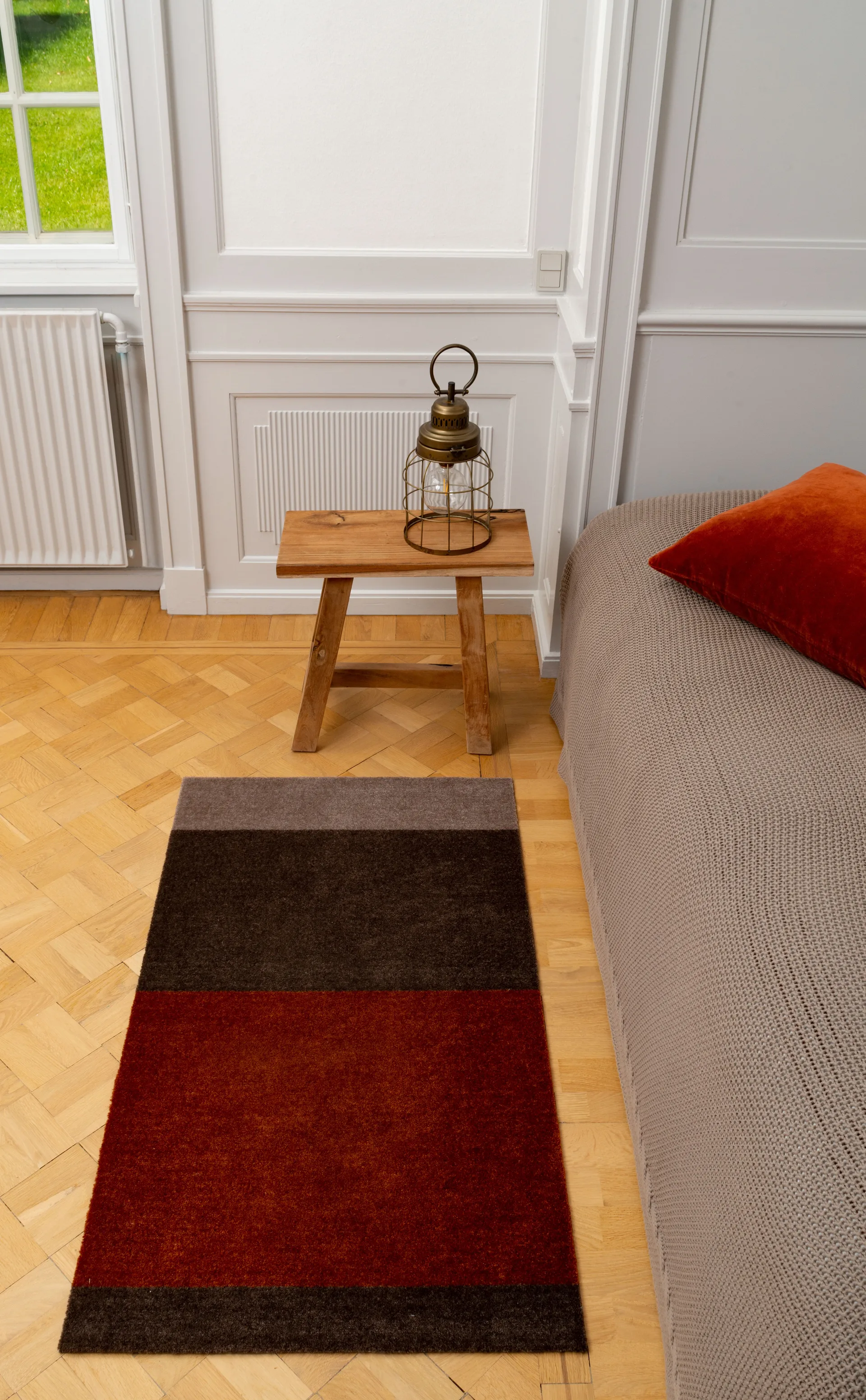 Stripes hallway rug horizontal, Brown-terracotta67x120 cm tica copenhagen