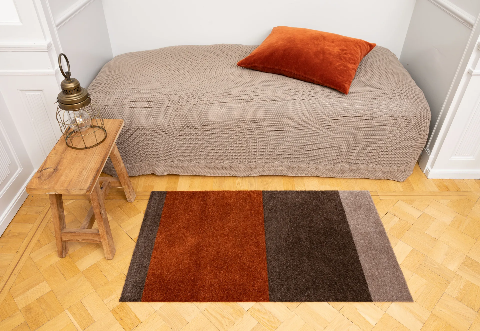 Stripes hallway rug horizontal, Brown-terracotta67x120 cm tica copenhagen