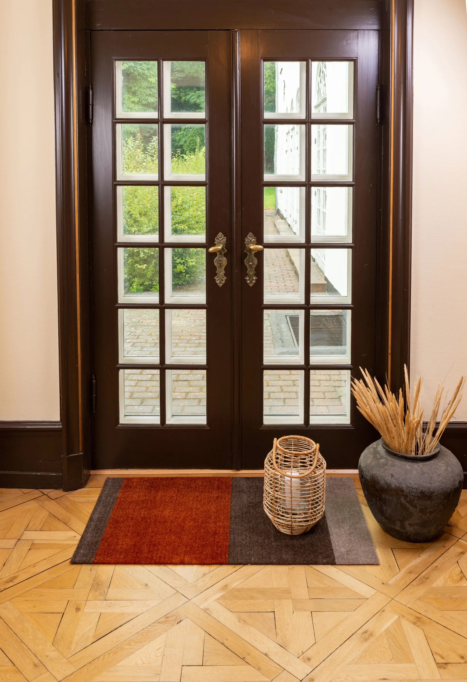 Stripes hallway rug horizontal, Brown-terracotta67x120 cm tica copenhagen