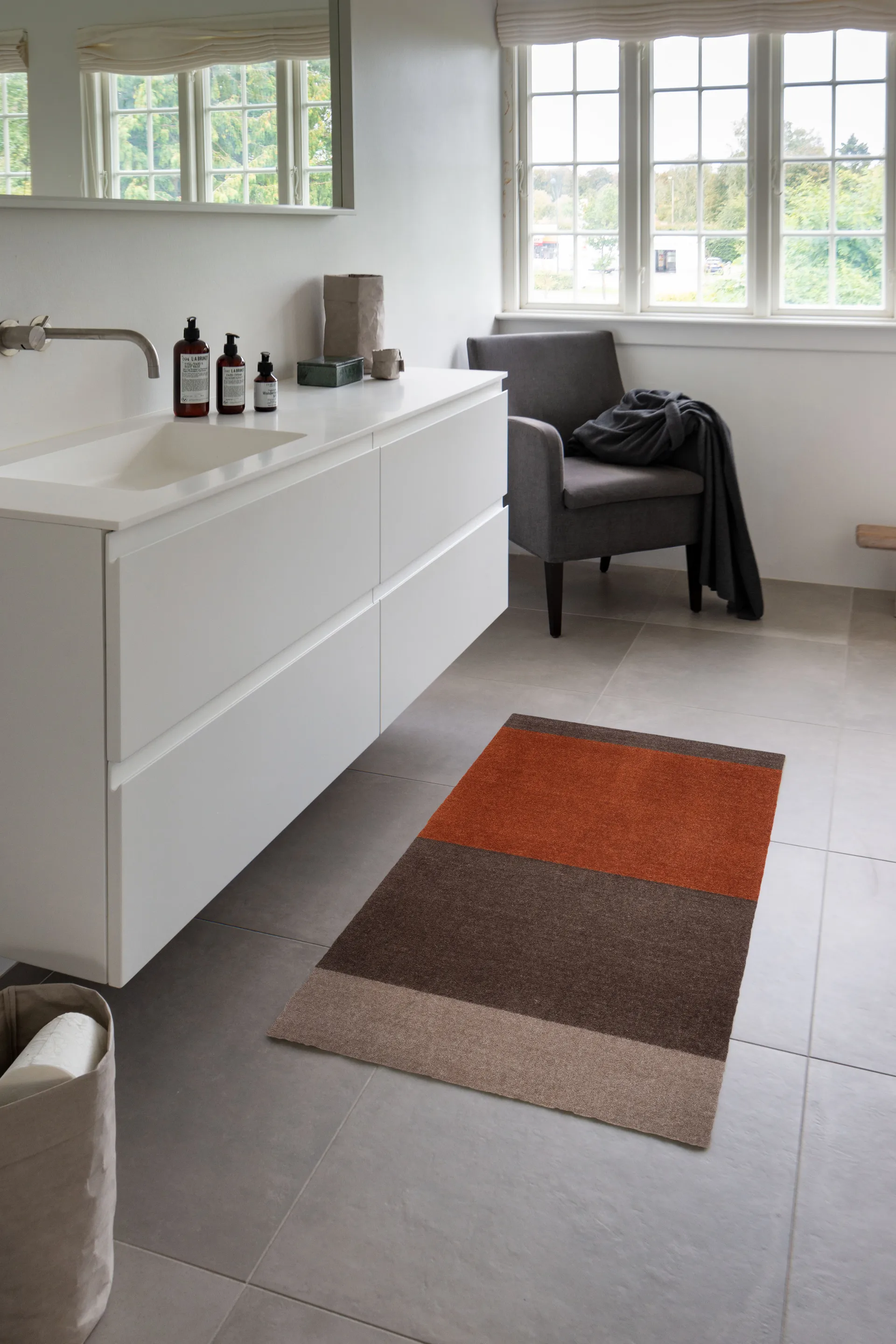 Stripes hallway rug horizontal, Brown-terracotta67x120 cm tica copenhagen