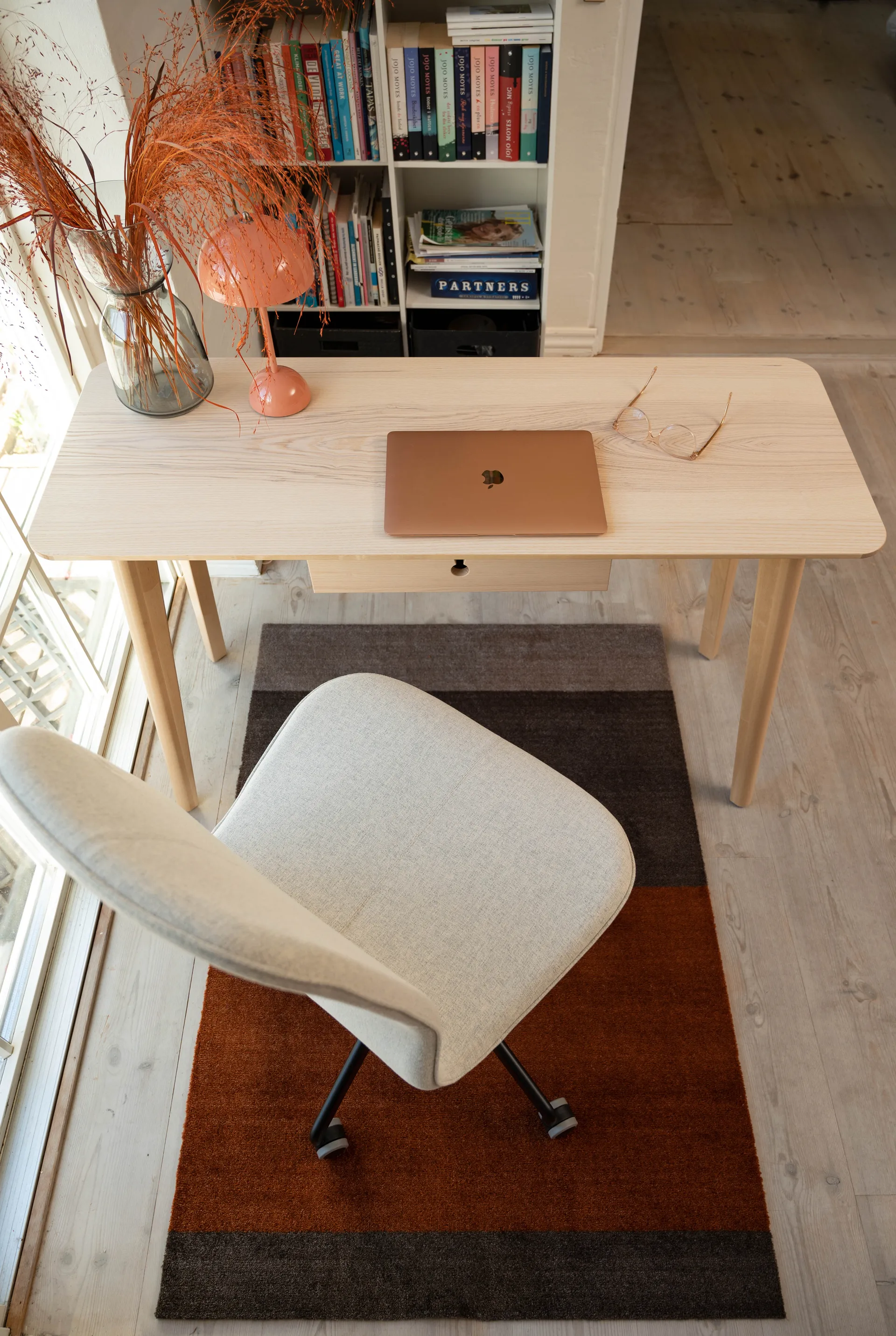 Stripes hallway rug horizontal, Brown-terracotta90x130 cm tica copenhagen