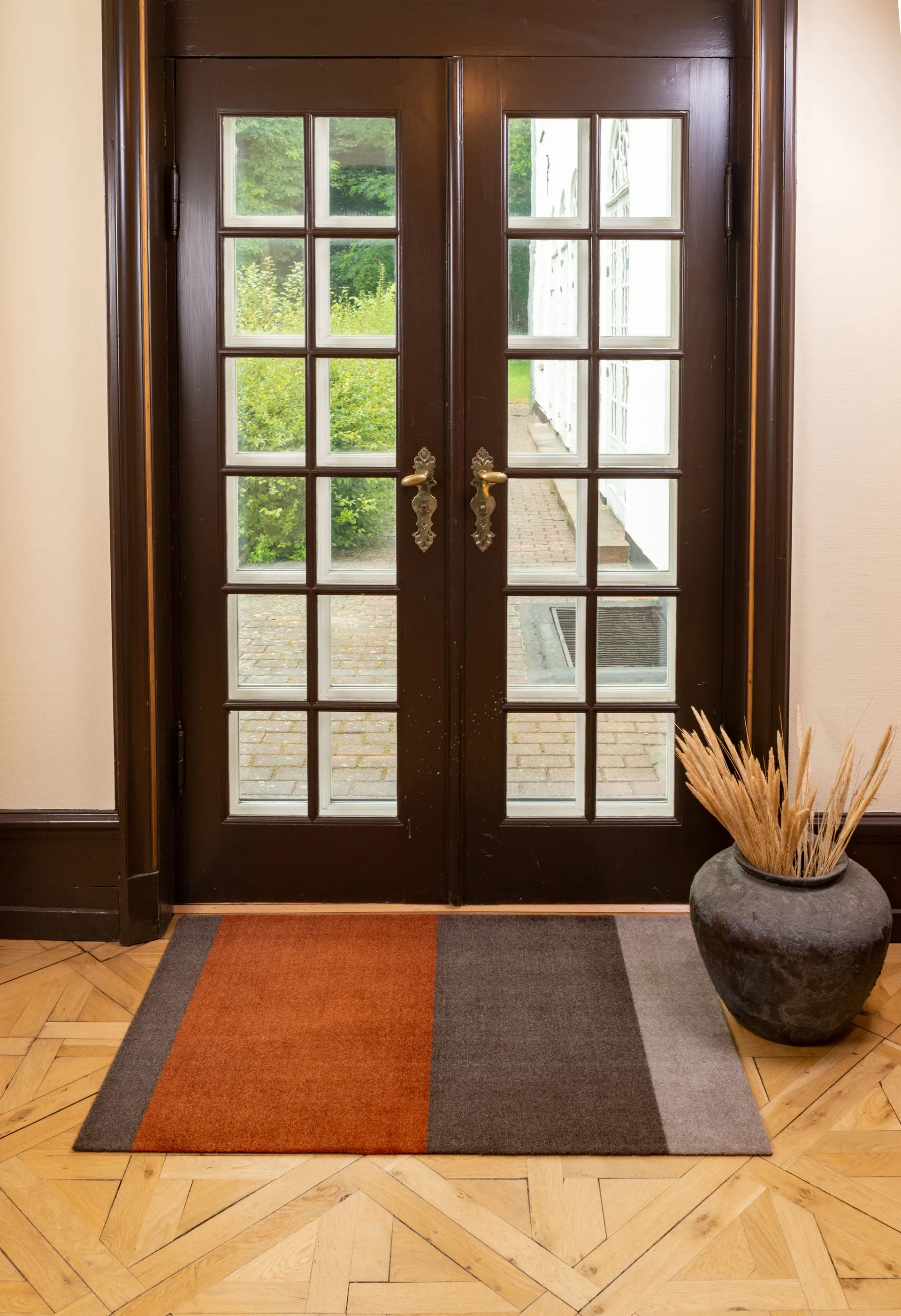 Stripes hallway rug horizontal, Brown-terracotta90x130 cm tica copenhagen