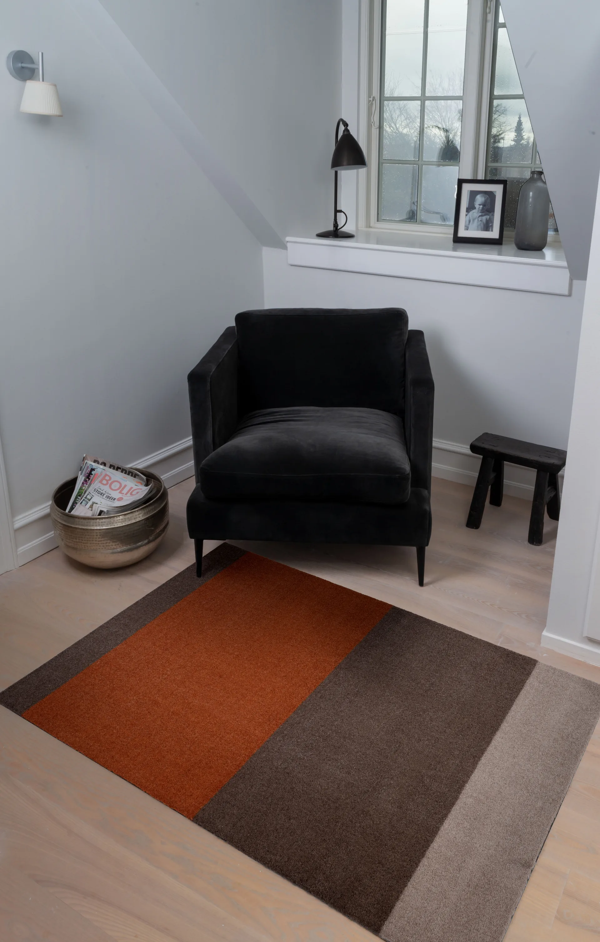 Stripes hallway rug horizontal, Brown-terracotta90x130 cm tica copenhagen