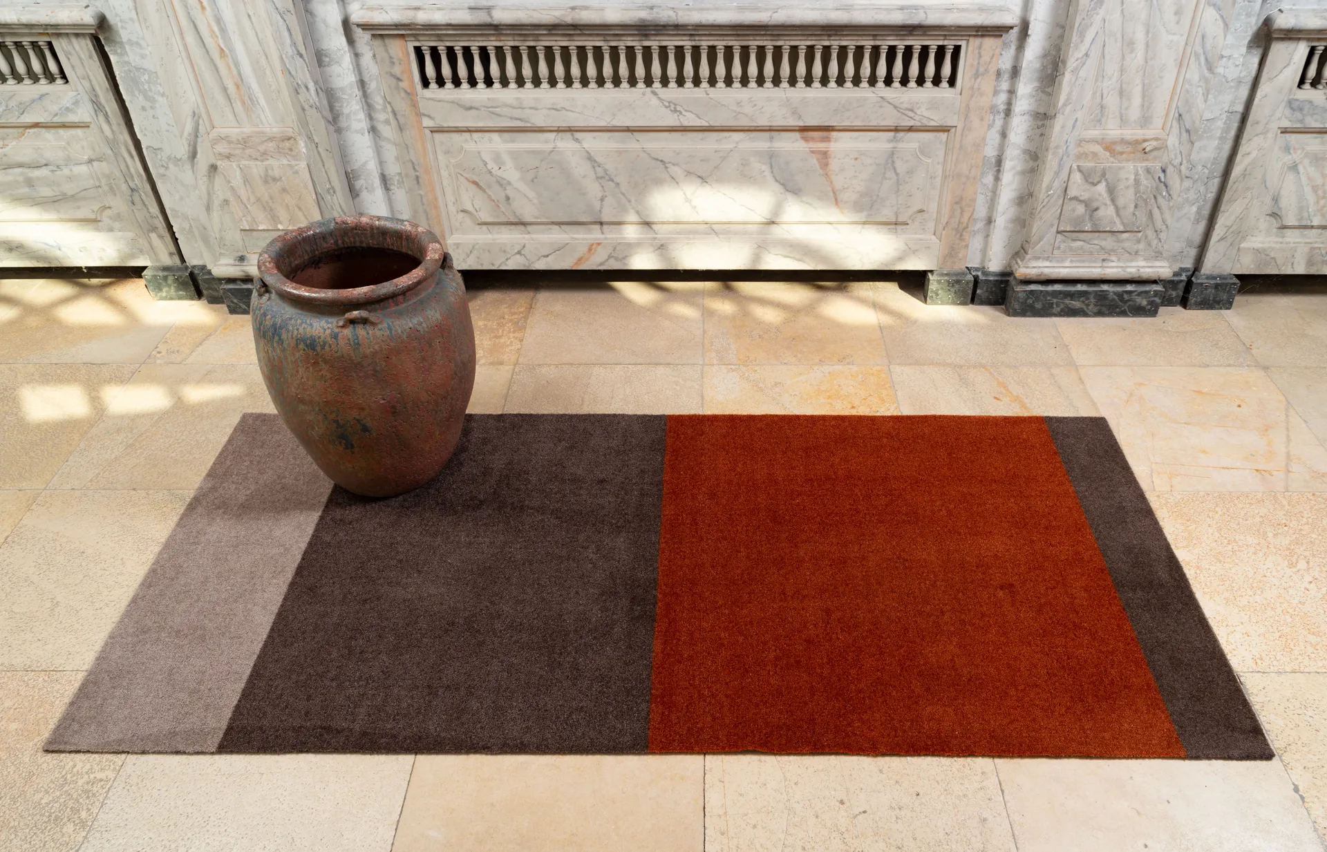 Stripes hallway rug horizontal, Brown-terracotta90x200 cm tica copenhagen