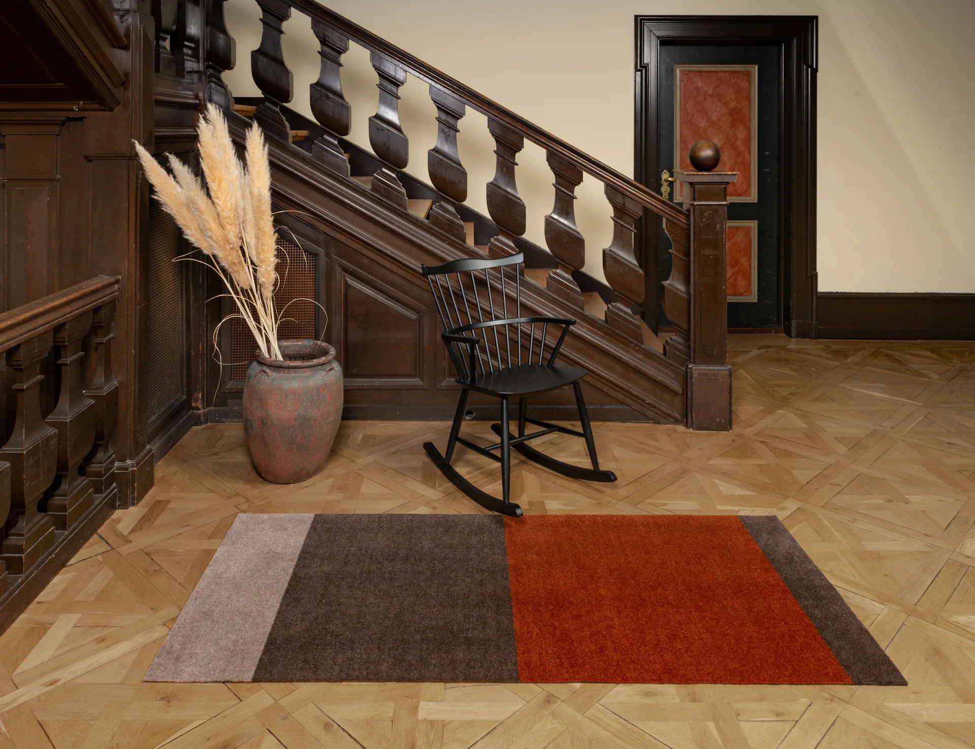 Stripes hallway rug horizontal, Brown-terracotta90x200 cm tica copenhagen