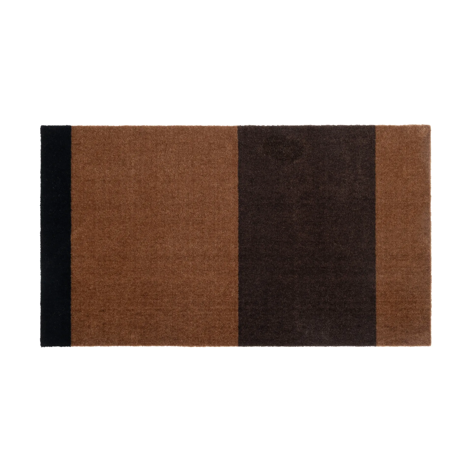 Stripes hallway rug horizontal, Cognac-dark brown-black, 67x120 cm tica copenhagen