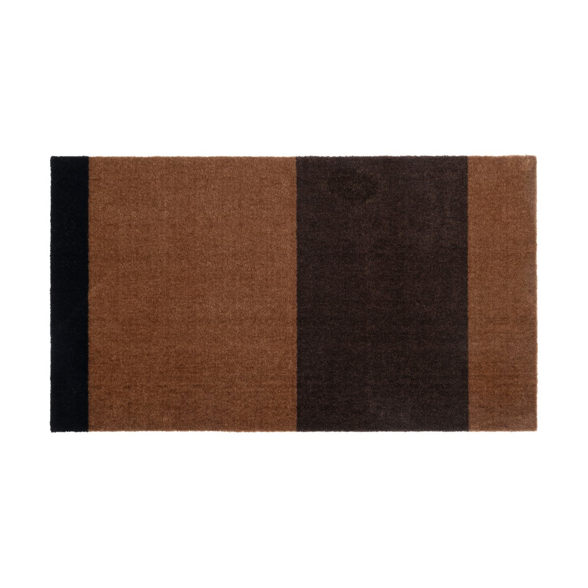 tica copenhagen Stripes hallway rug horizontal Cognac-dark brown-black, 67x120 cm