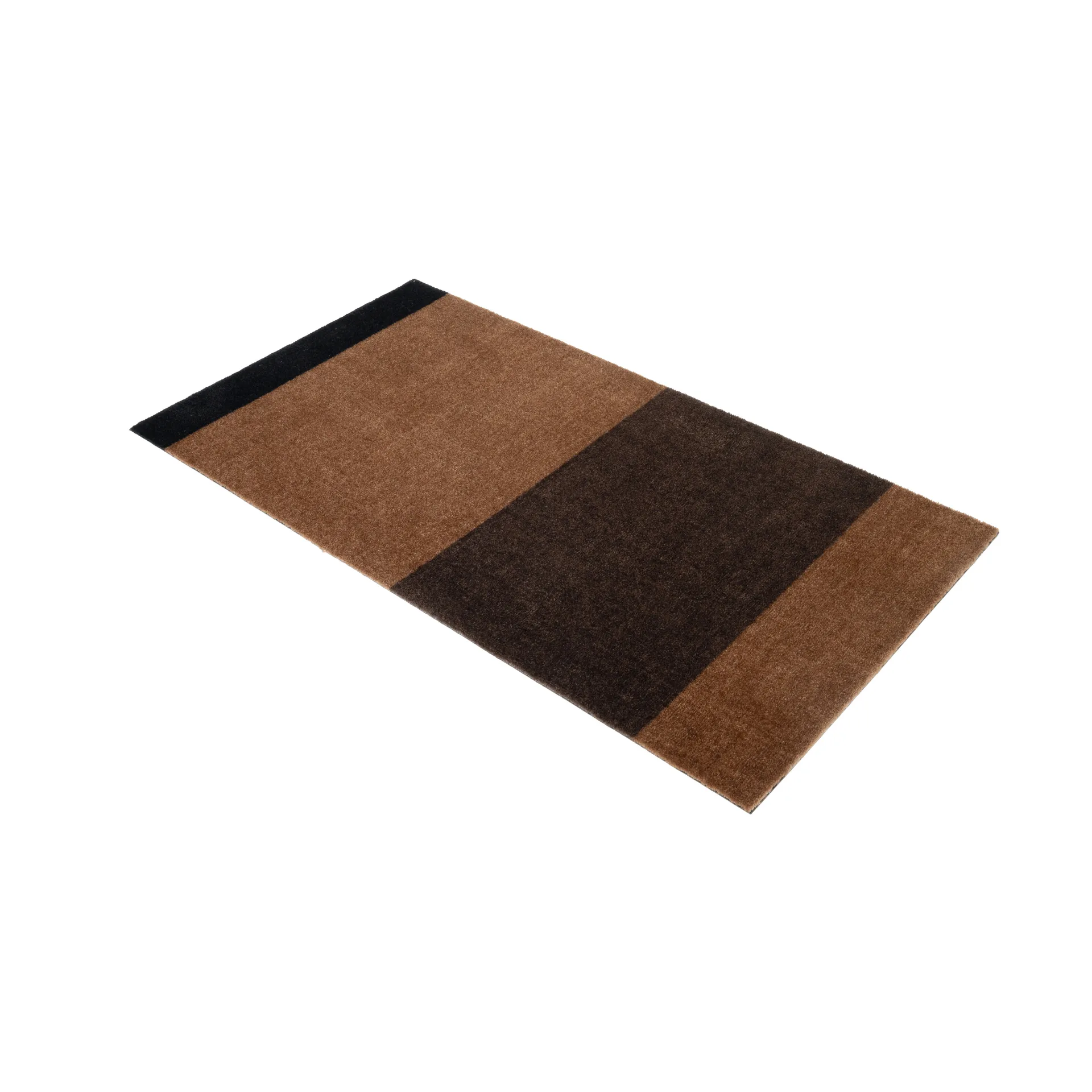 Stripes hallway rug horizontal, Cognac-dark brown-black, 67x120 cm tica copenhagen