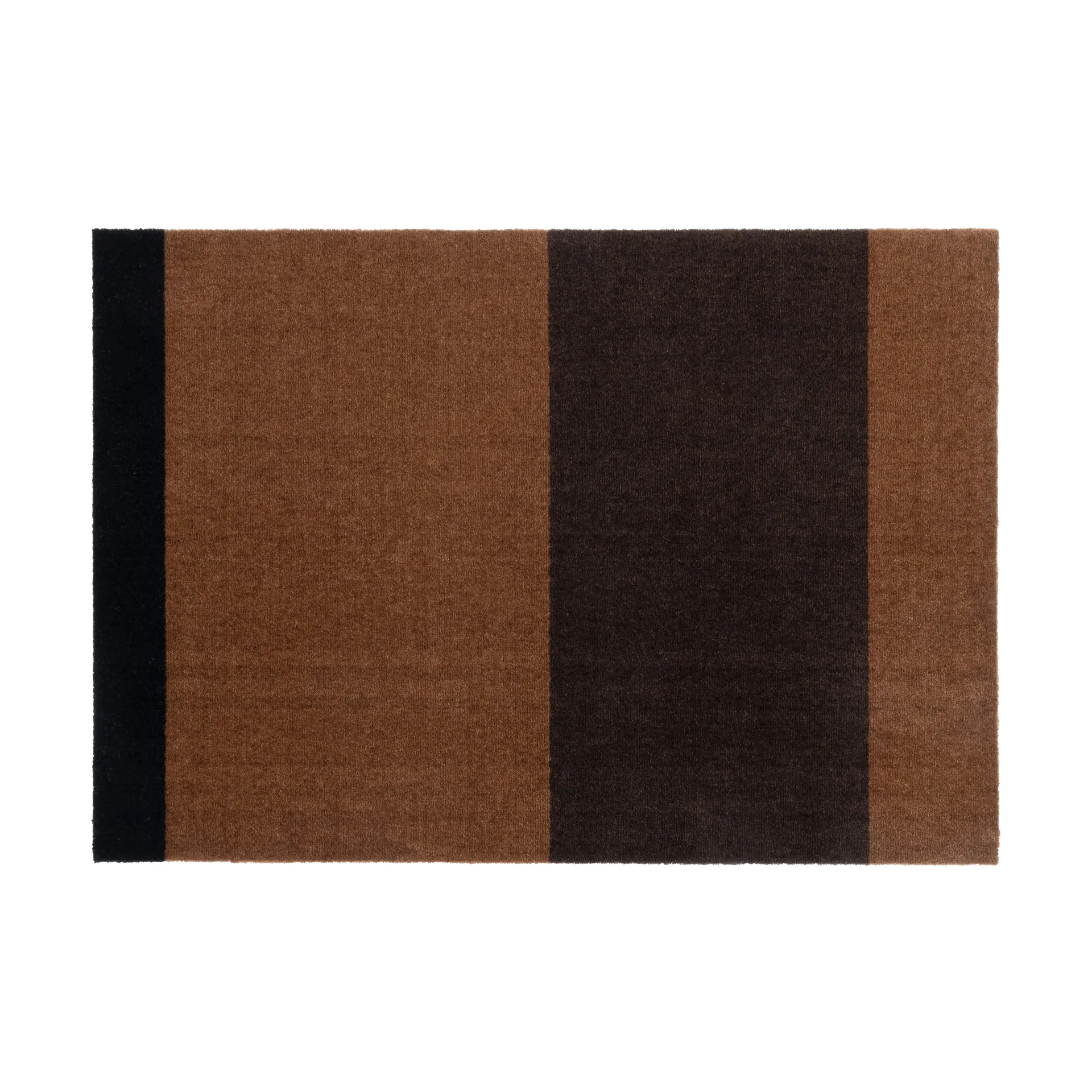 Stripes hallway rug horizontal, Cognac-dark brown-black, 90x130 cm tica copenhagen