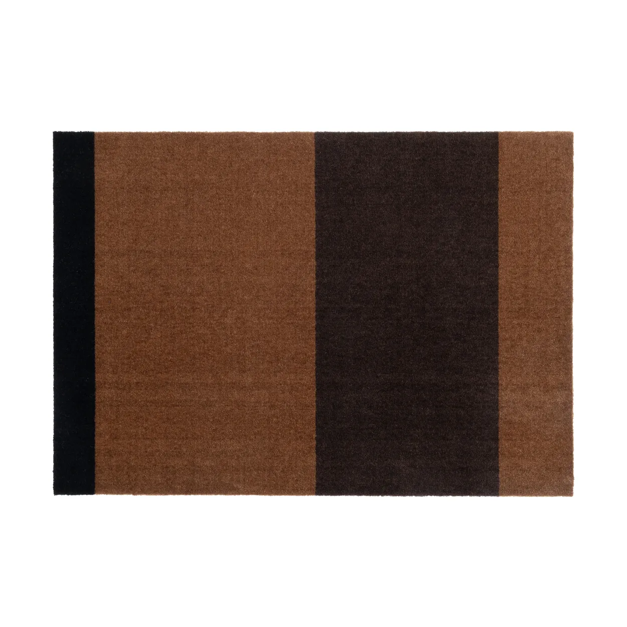 tica copenhagen Stripes hallway rug horizontal Cognac-dark brown-black, 90x130 cm