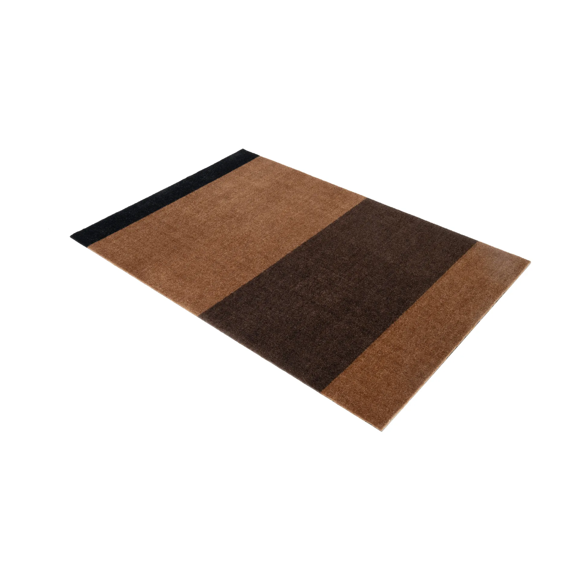 Stripes hallway rug horizontal, Cognac-dark brown-black, 90x130 cm tica copenhagen