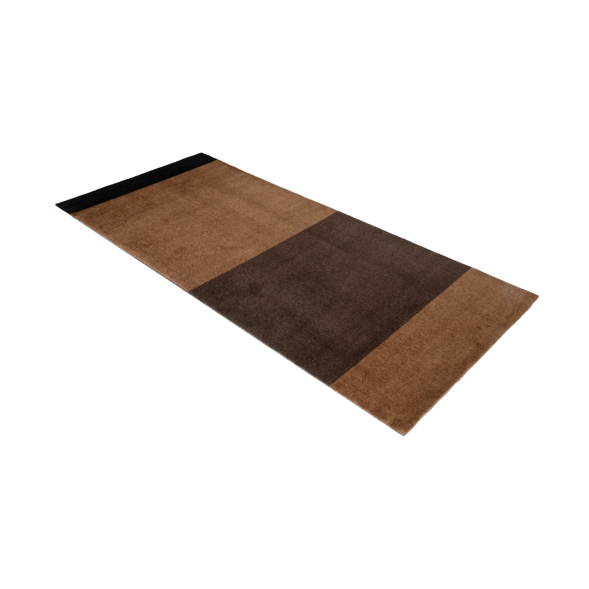 Stripes hallway rug horizontal, Cognac-dark brown-black, 90x200 cm tica copenhagen
