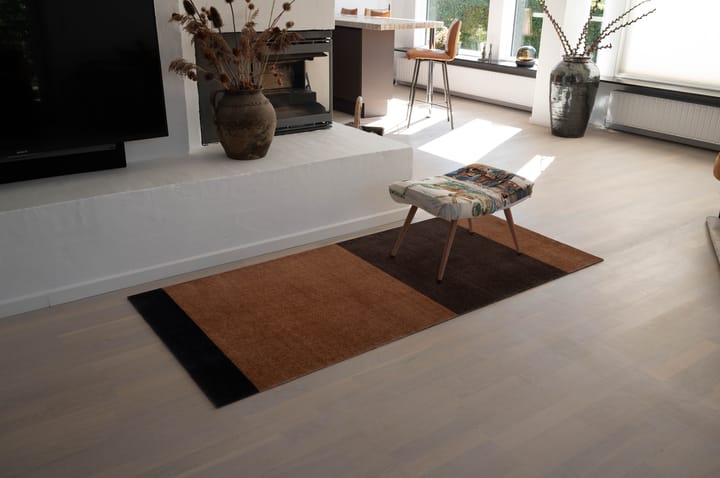 Stripes hallway rug horizontal, Cognac-dark brown-black, 90x200 cm tica copenhagen