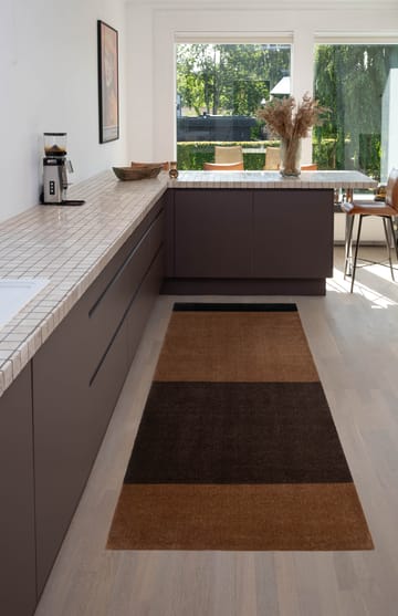 Stripes hallway rug horizontal - Cognac-dark brown-black, 90x200 cm - tica copenhagen