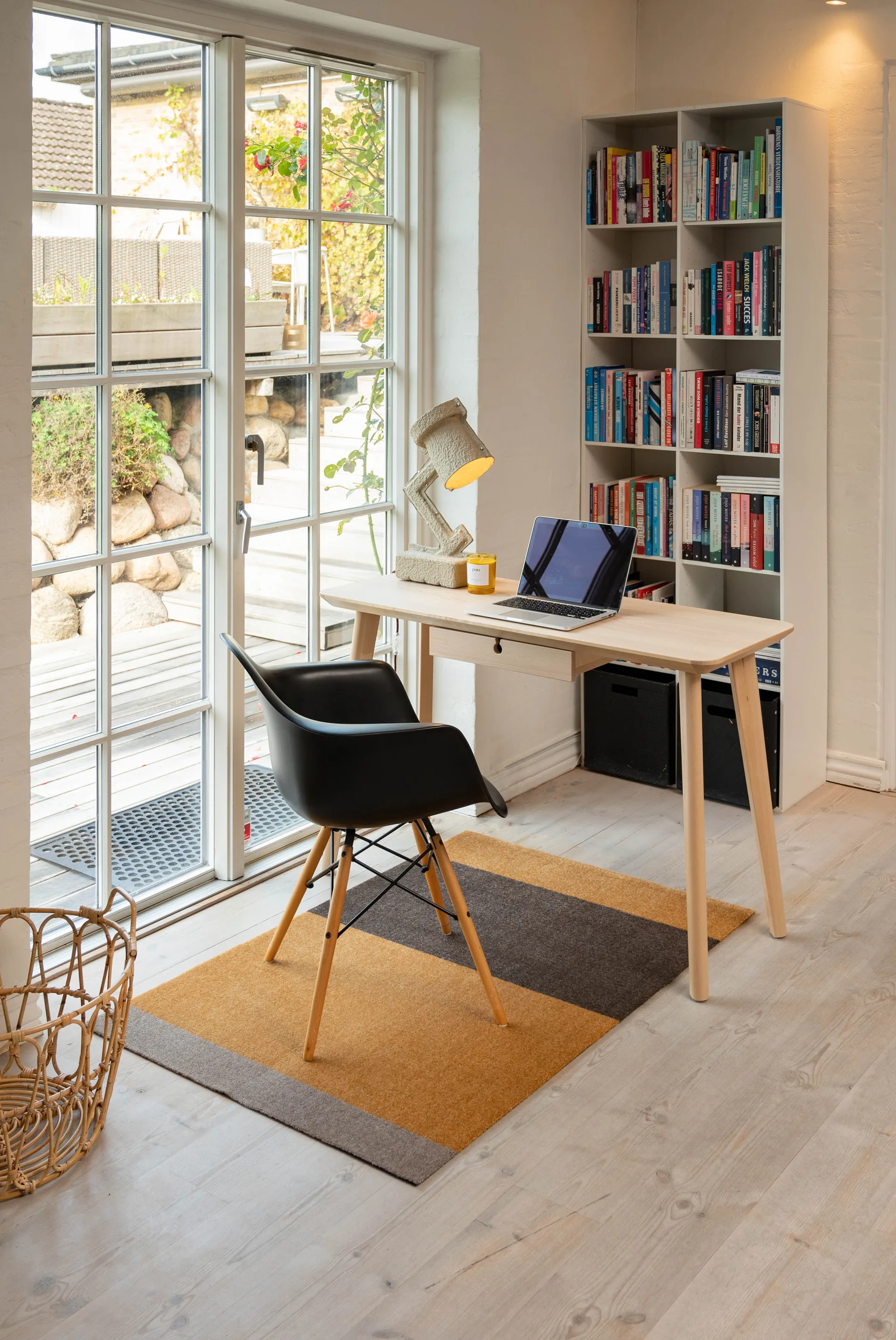 Stripes hallway rug horizontal, Dijon-brown-sand. 90x130 cm tica copenhagen