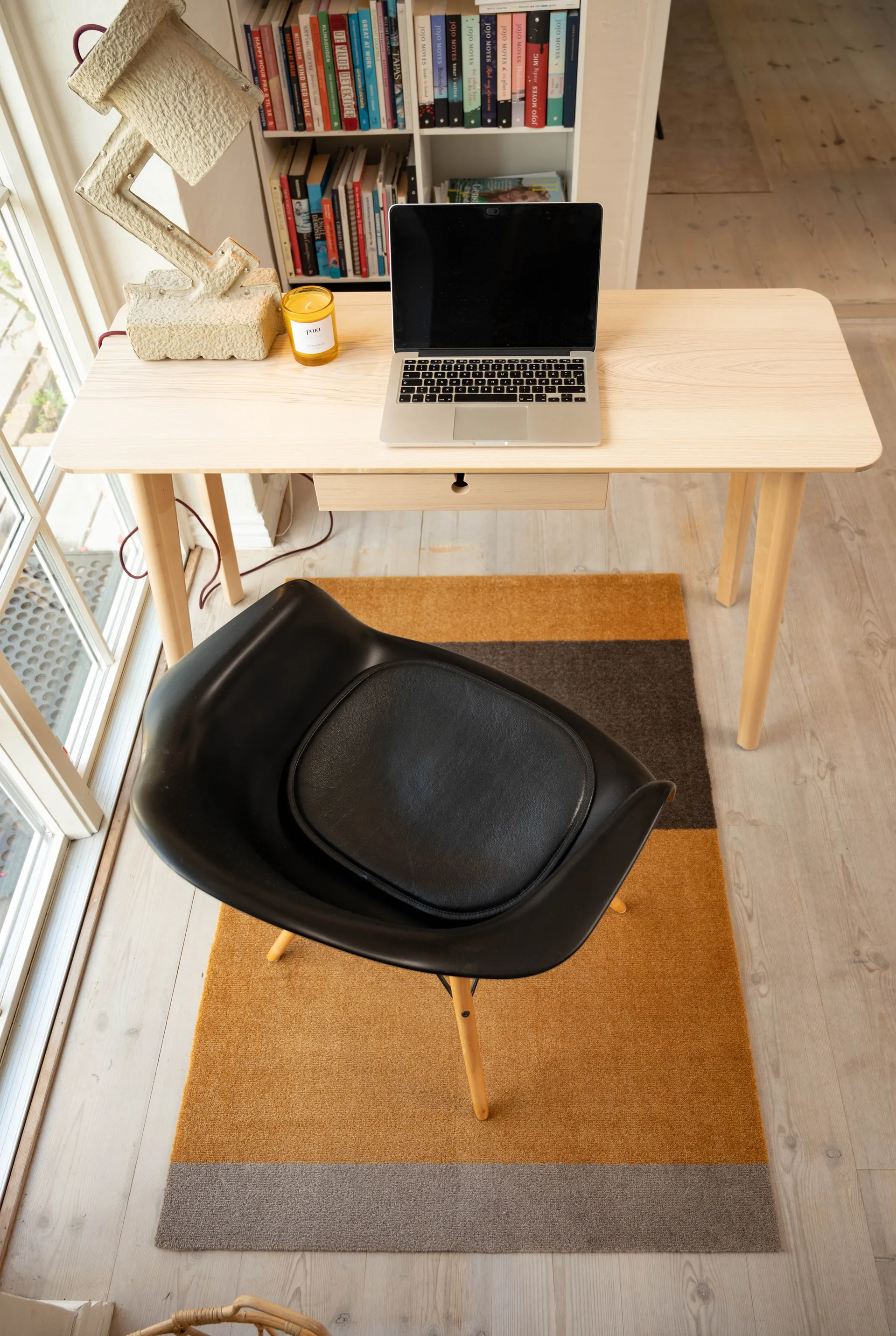 Stripes hallway rug horizontal, Dijon-brown-sand. 90x130 cm tica copenhagen