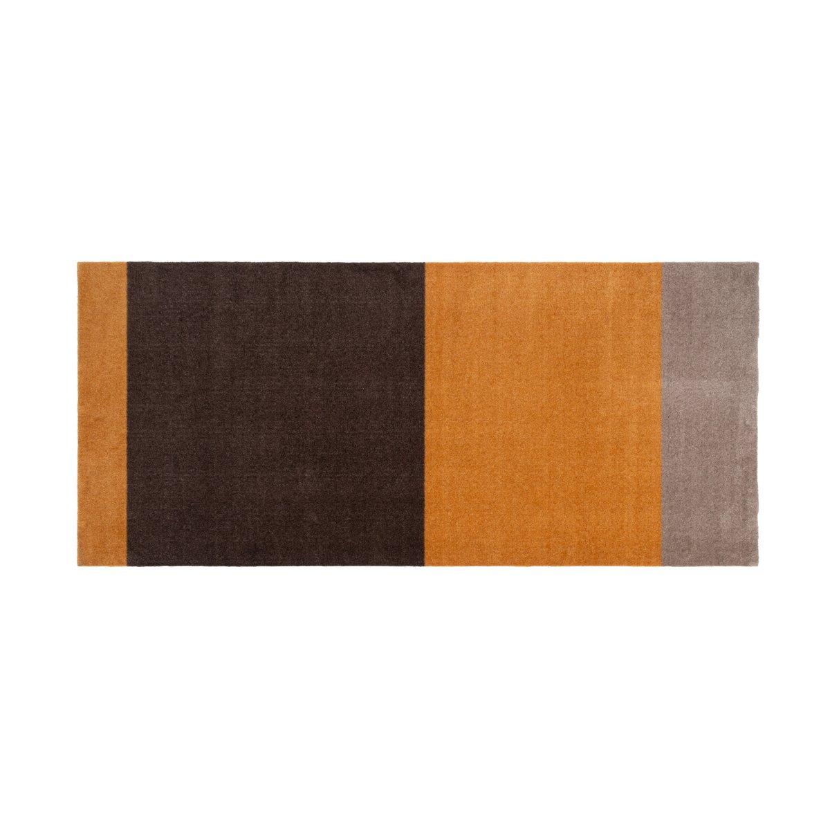 tica copenhagen Stripes hallway rug horizontal Dijon-brown-sand. 90x200 cm