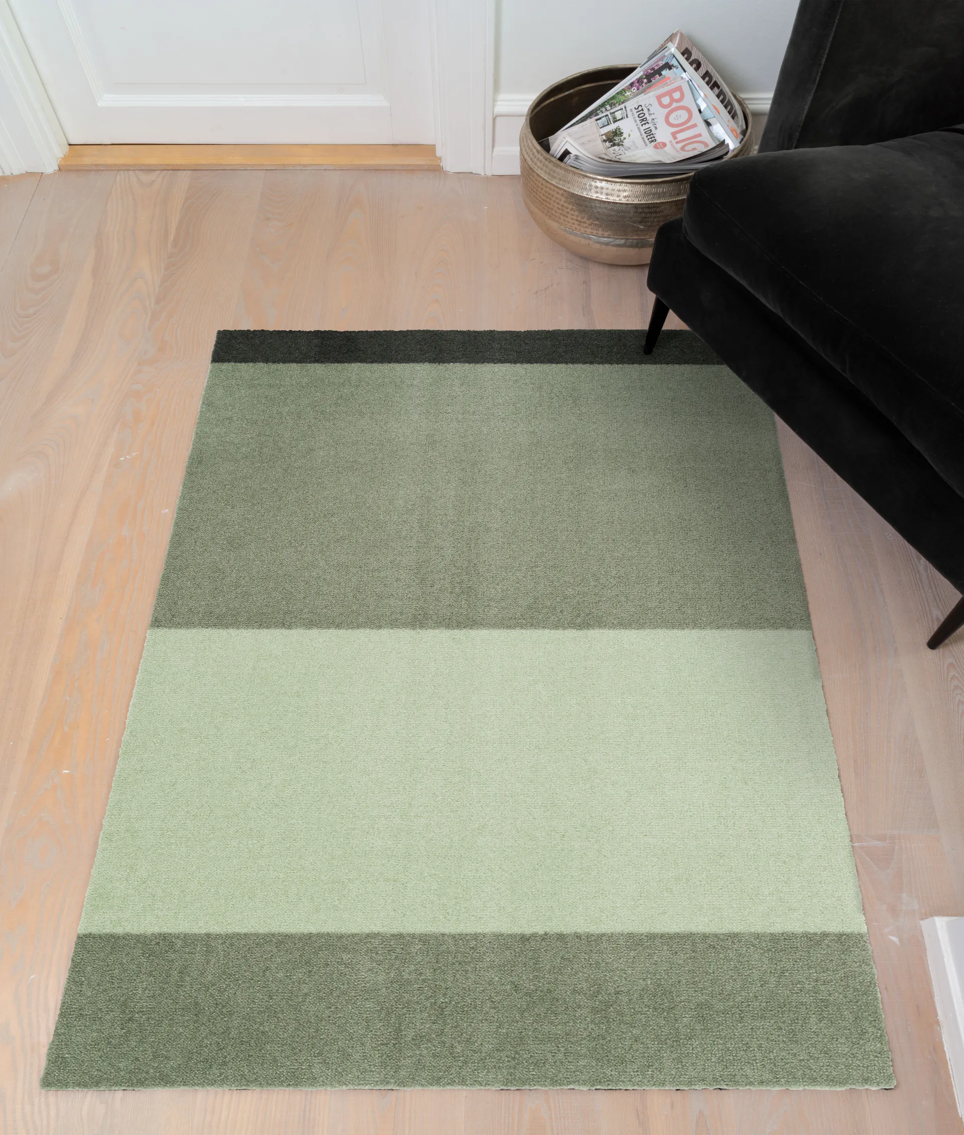Stripes hallway rug horizontal, Green. 67x120 cm tica copenhagen