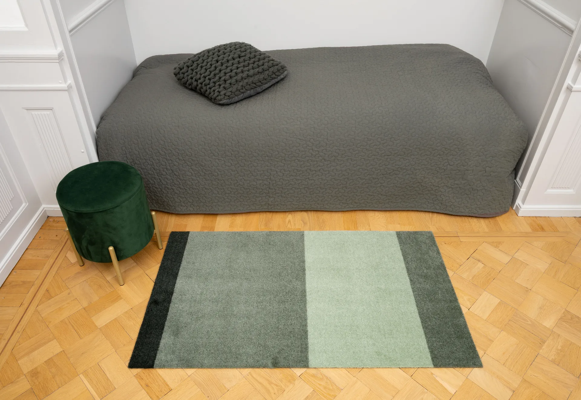 Stripes hallway rug horizontal, Green. 67x120 cm tica copenhagen