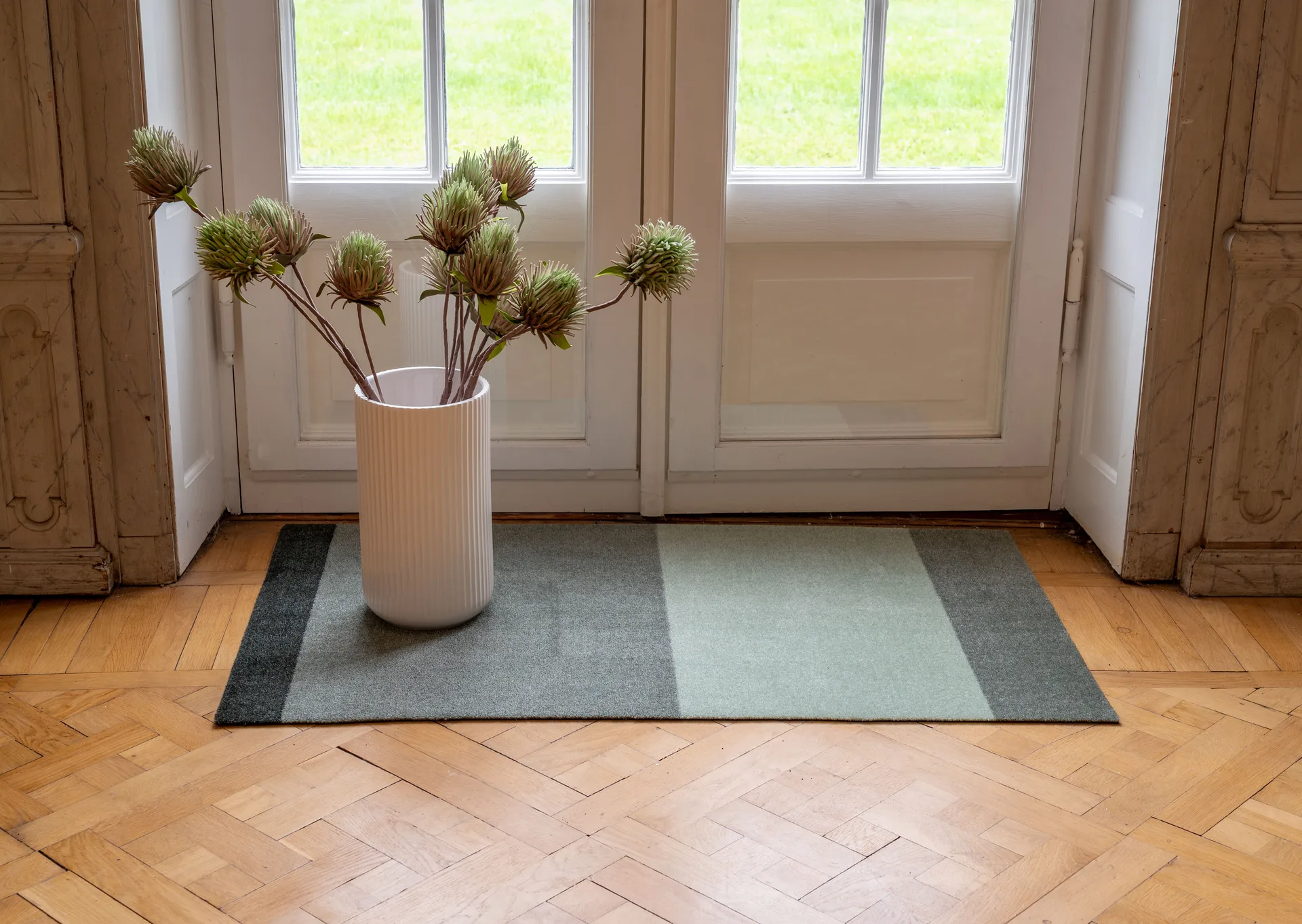 Stripes hallway rug horizontal, Green. 67x120 cm tica copenhagen