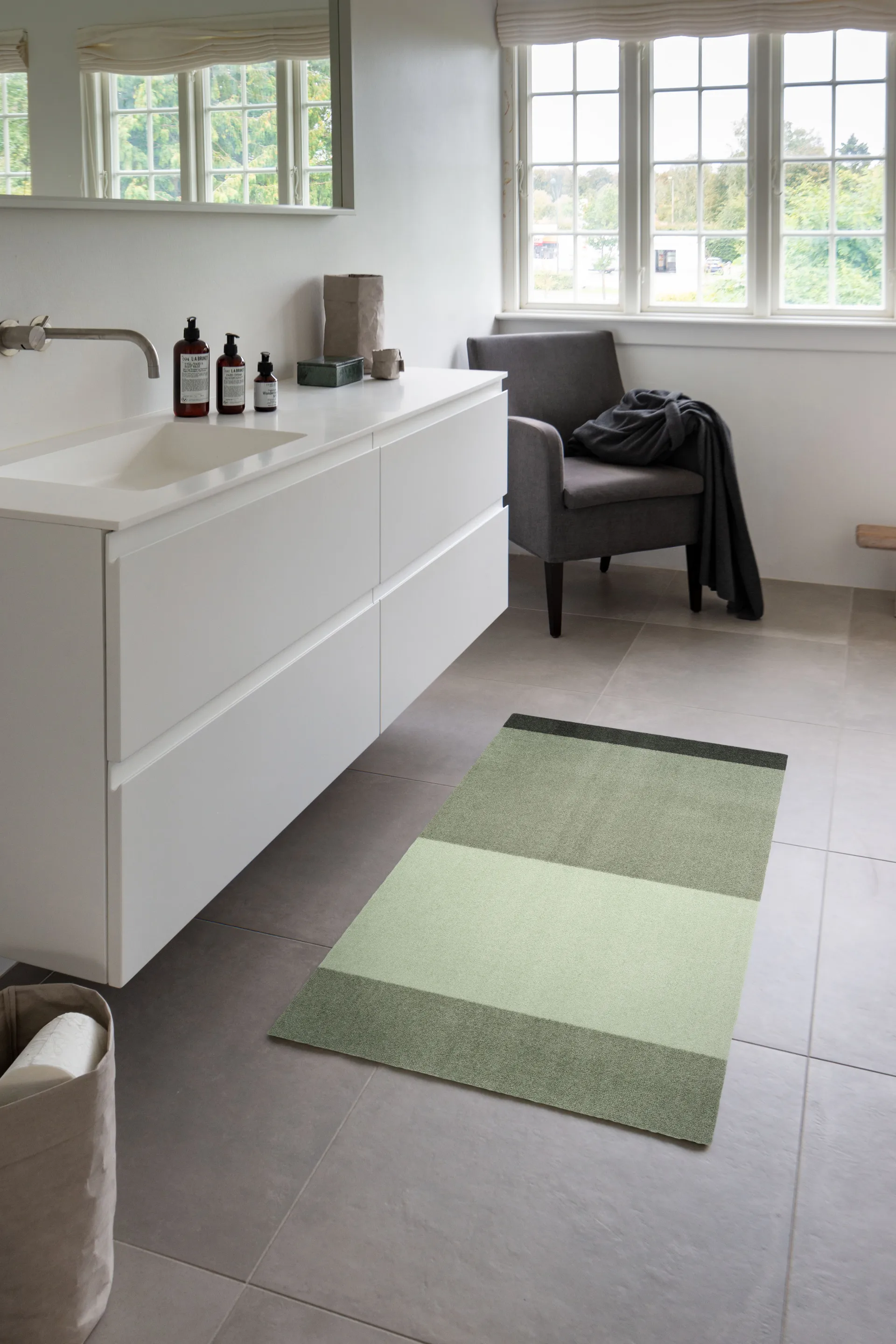 Stripes hallway rug horizontal, Green. 67x120 cm tica copenhagen