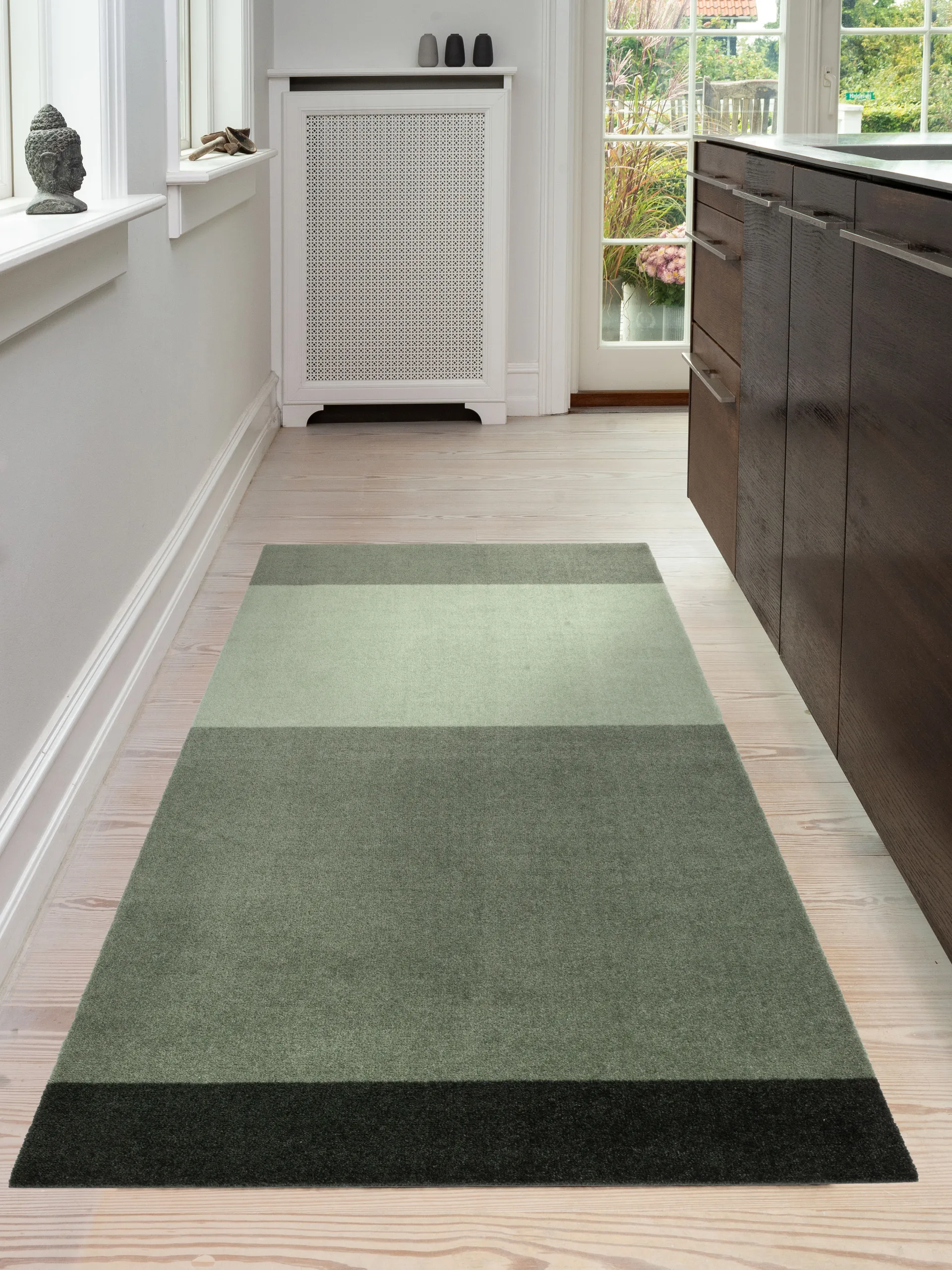 Stripes hallway rug horizontal, Green. 90x200 cm tica copenhagen