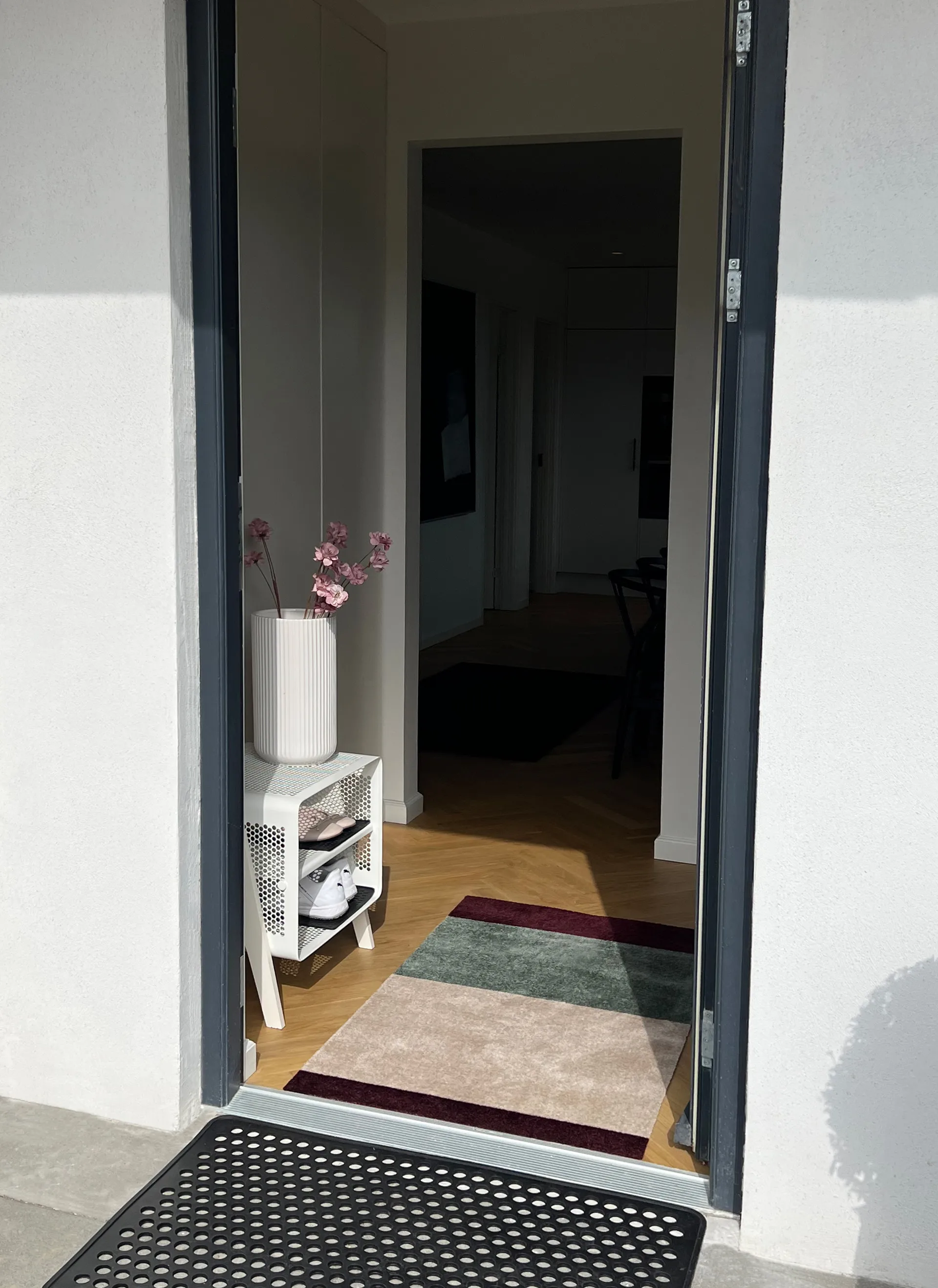 Stripes hallway rug horizontal, Green-ivory-bordeaux, 67x120 cm tica copenhagen