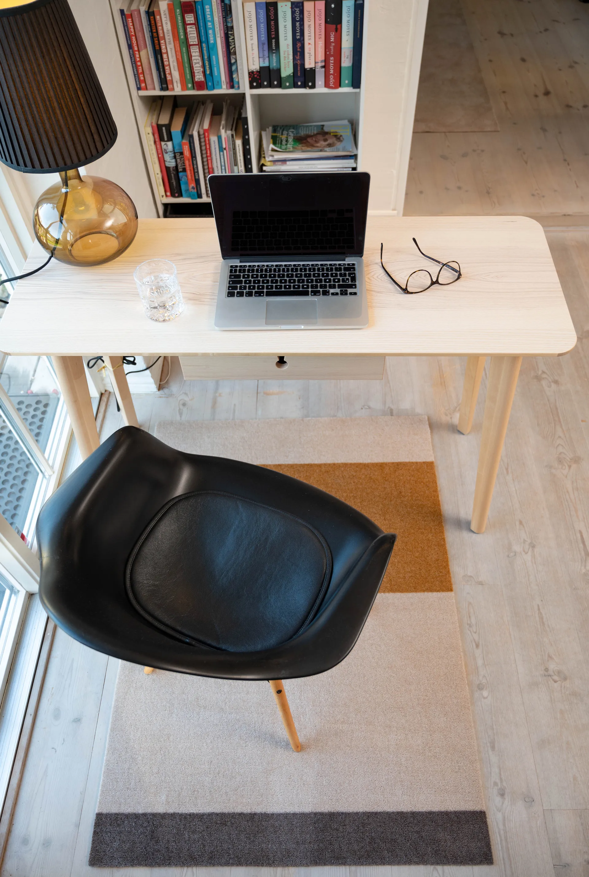 Stripes hallway rug horizontal, Ivory-dijon-brown. 90x130 cm tica copenhagen