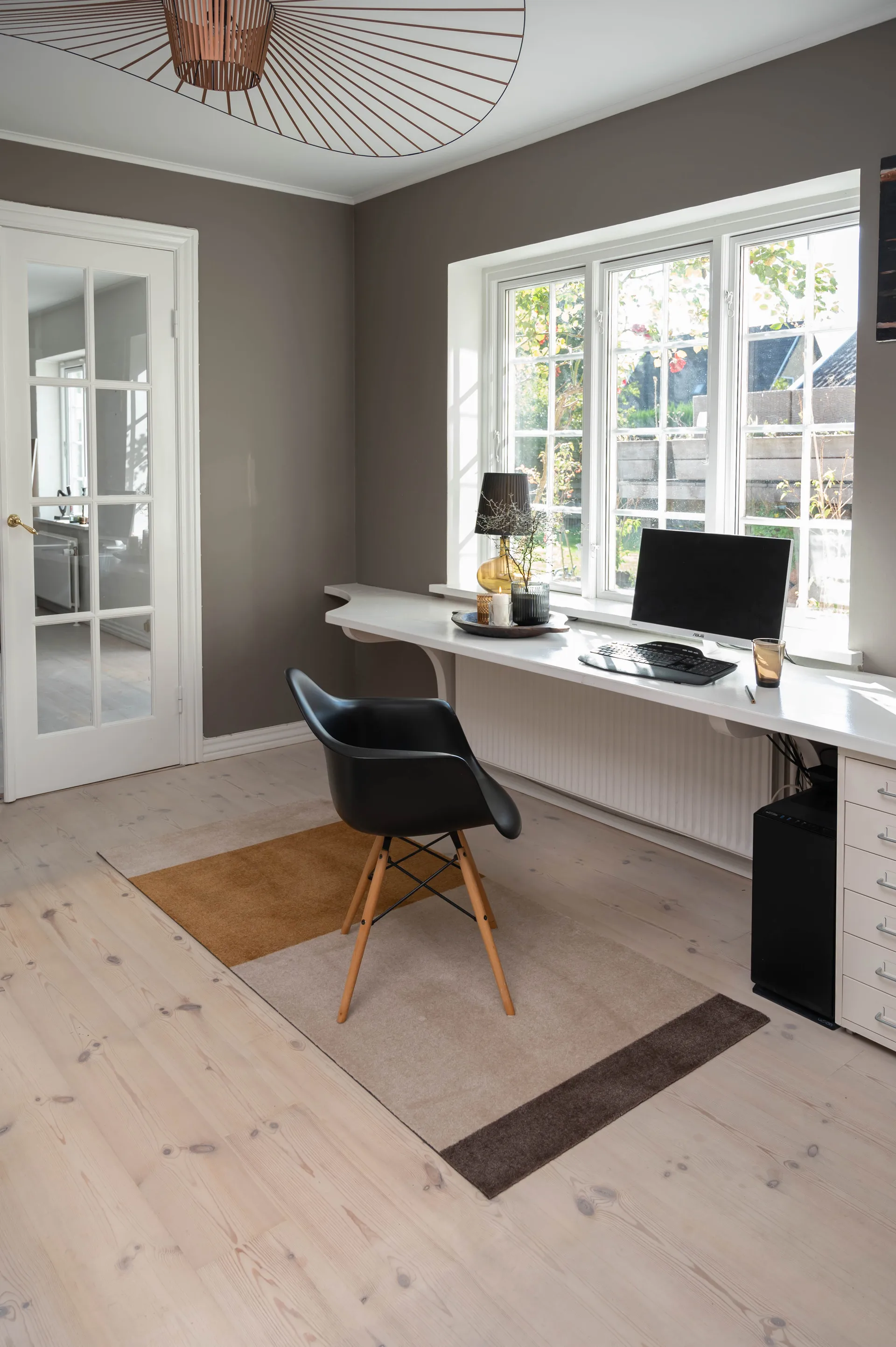 Stripes hallway rug horizontal, Ivory-dijon-brown. 90x200 cm tica copenhagen