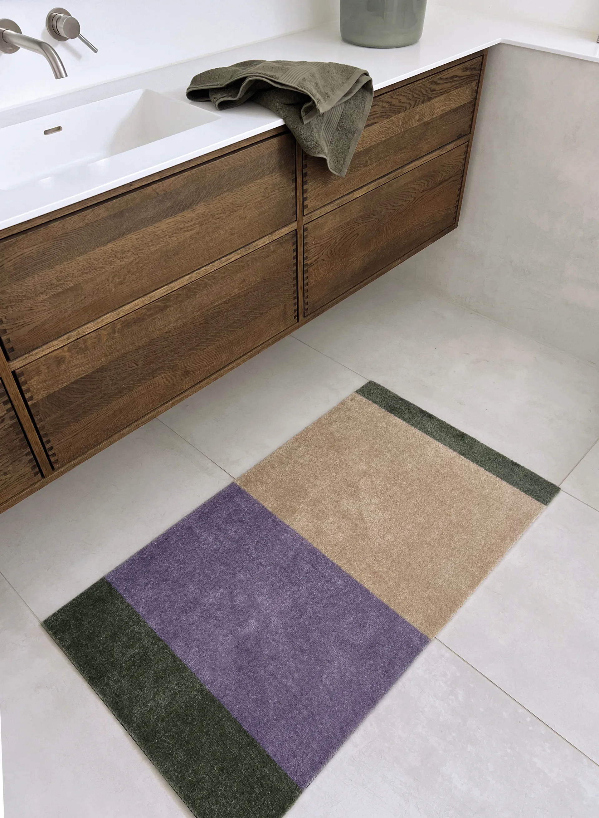 Stripes hallway rug horizontal, Lilac-ivory-green, 67x120 cm tica copenhagen