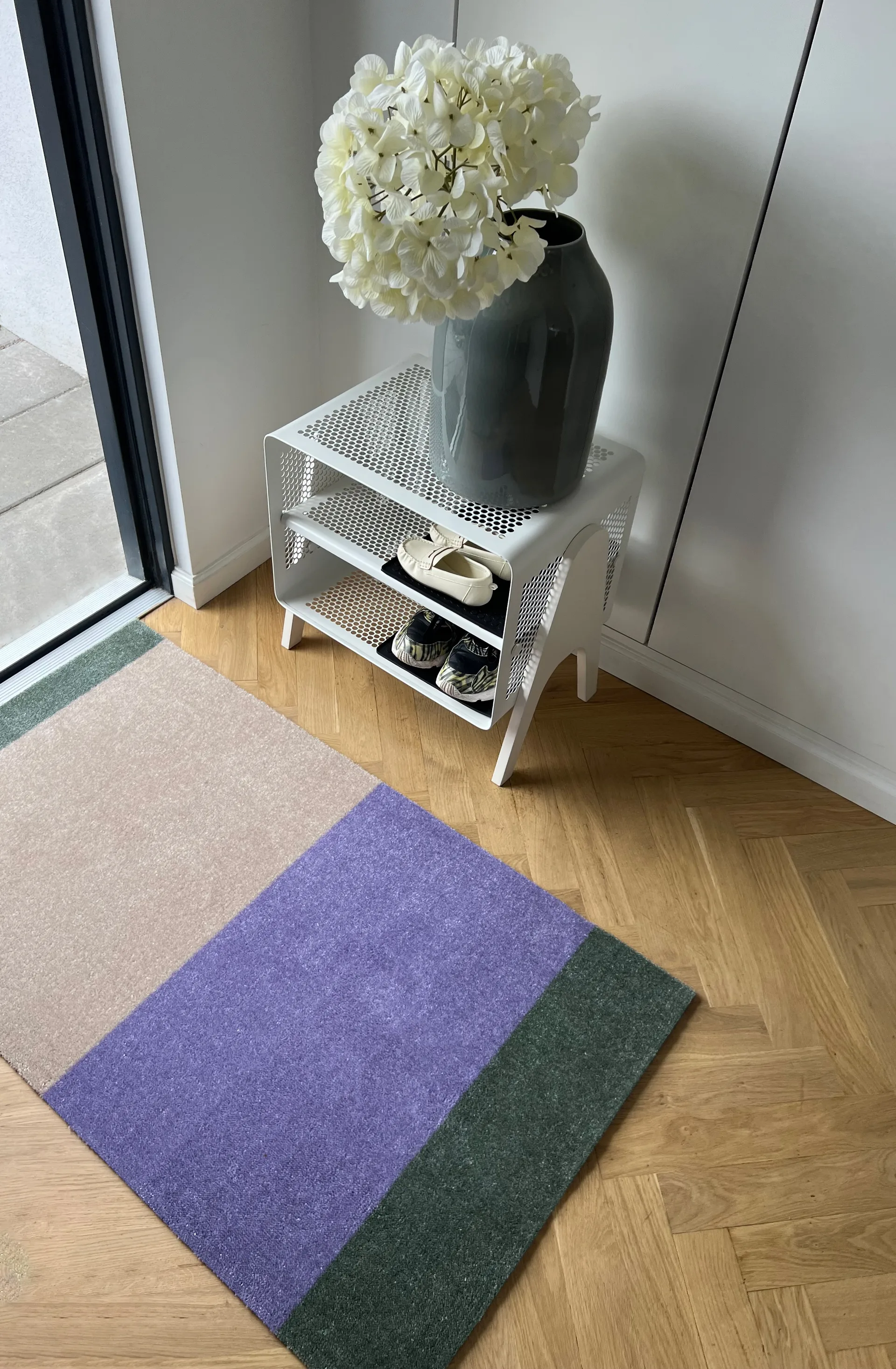 Stripes hallway rug horizontal, Lilac-ivory-green, 67x120 cm tica copenhagen