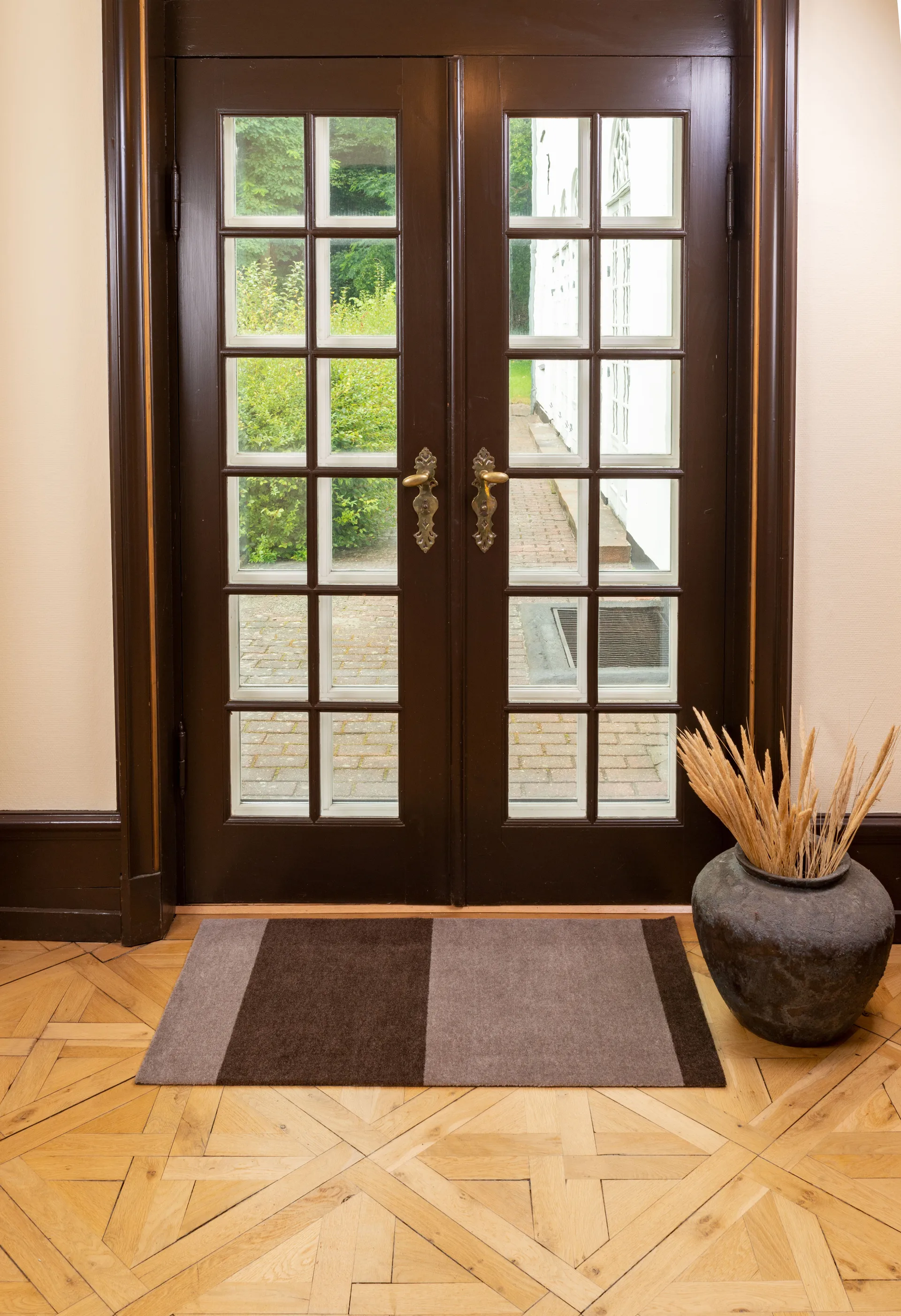 Stripes hallway rug horizontal, Sand-brown. 67x120 cm tica copenhagen