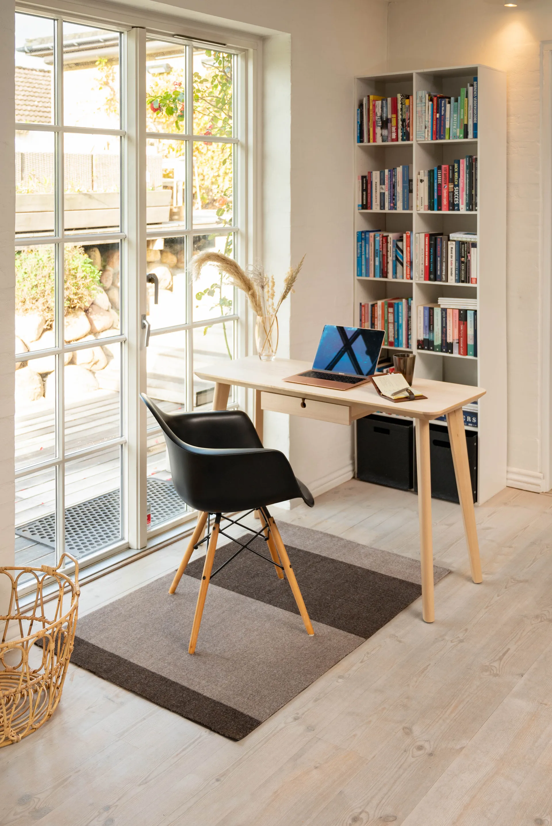 Stripes hallway rug horizontal, Sand-brown. 90x130 cm tica copenhagen