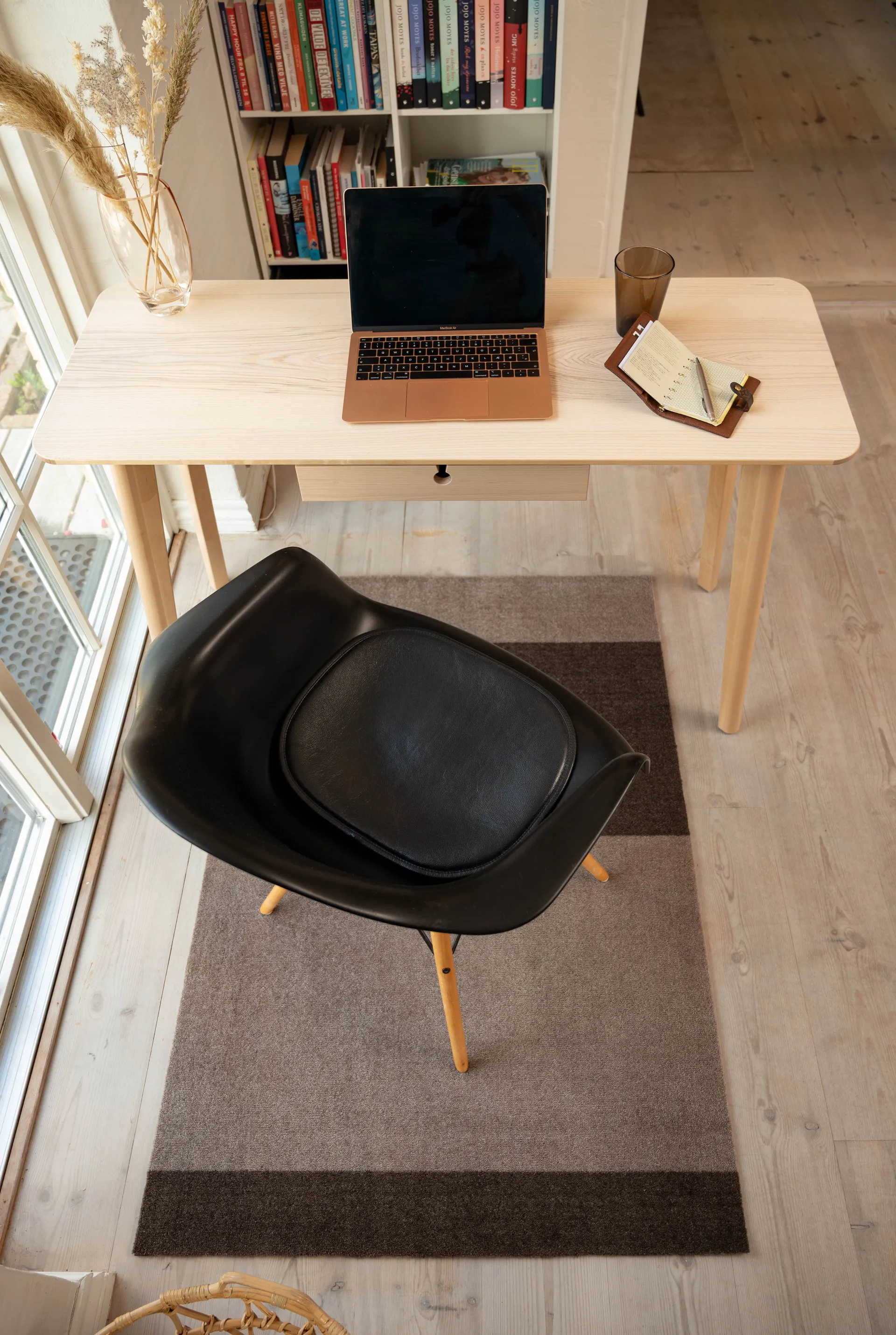 Stripes hallway rug horizontal, Sand-brown. 90x130 cm tica copenhagen