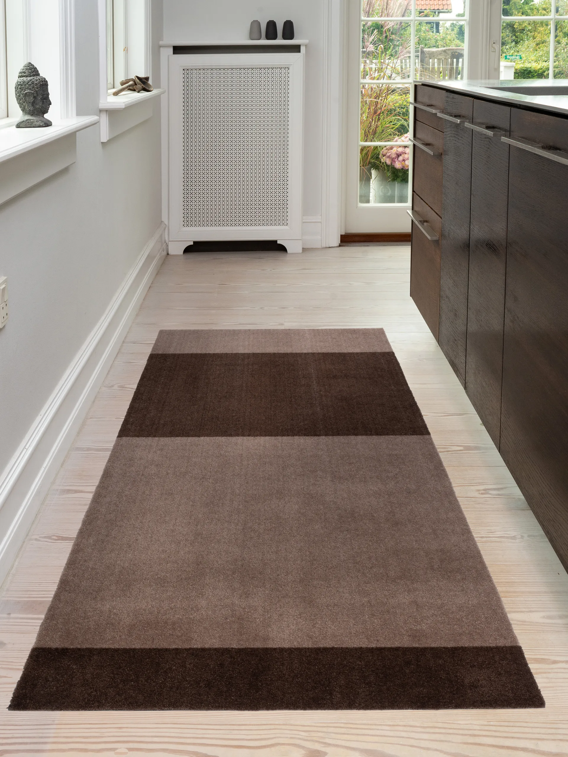 Stripes hallway rug horizontal, Sand-brown. 90x200 cm tica copenhagen