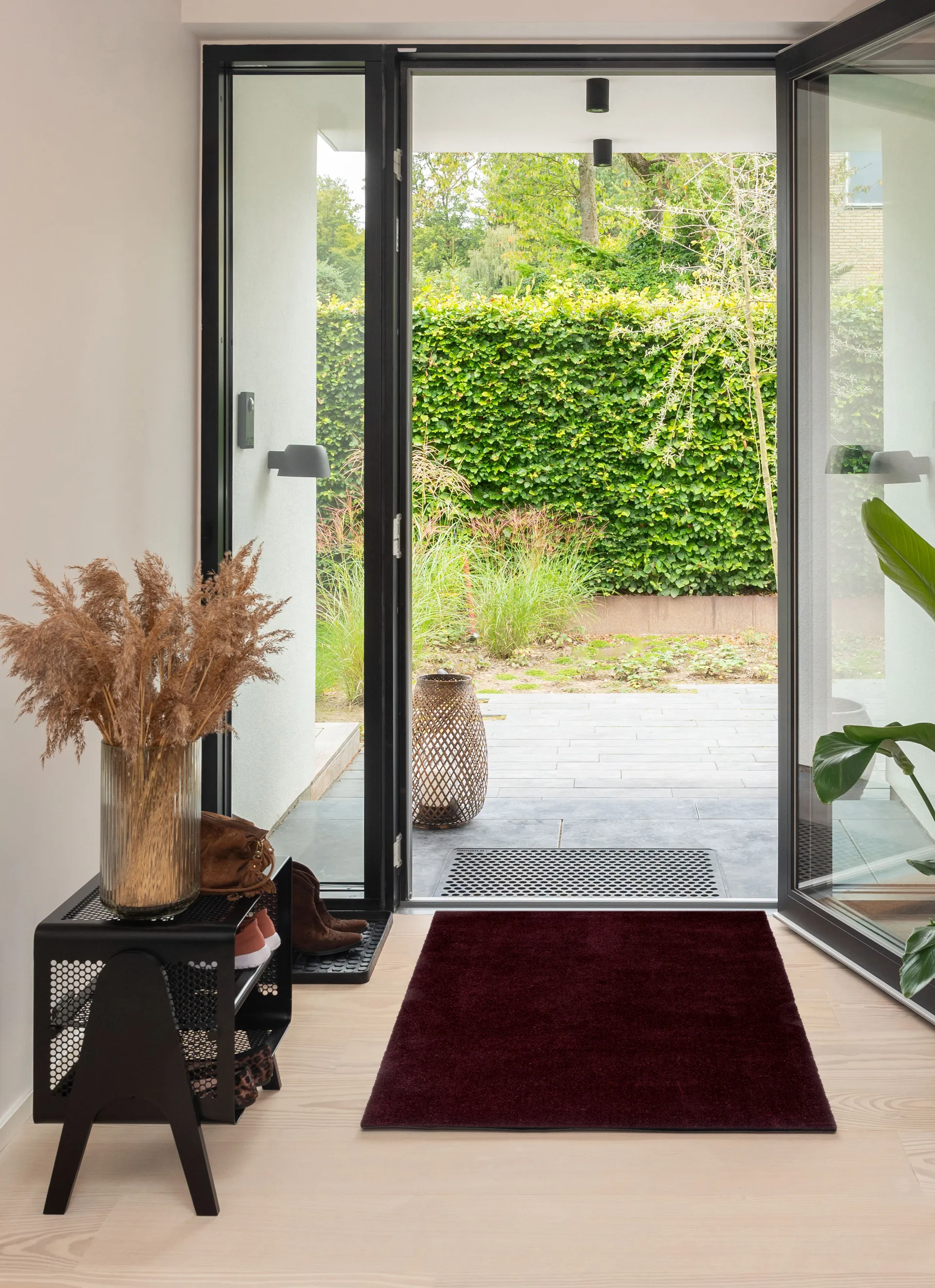 Unicolor hallway rug, Bordeaux, 90x130 cm tica copenhagen