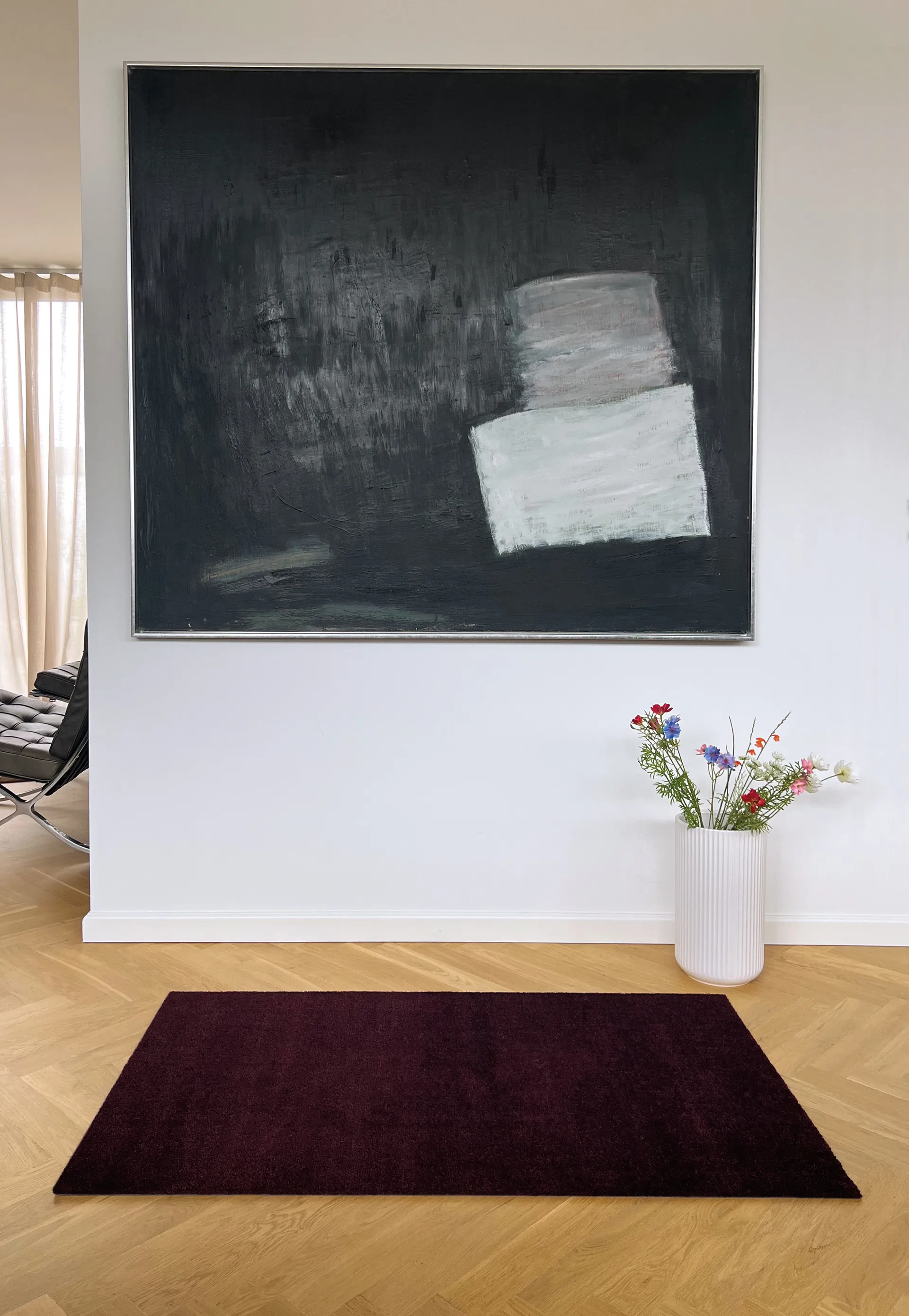 Unicolor hallway rug, Bordeaux, 90x130 cm tica copenhagen