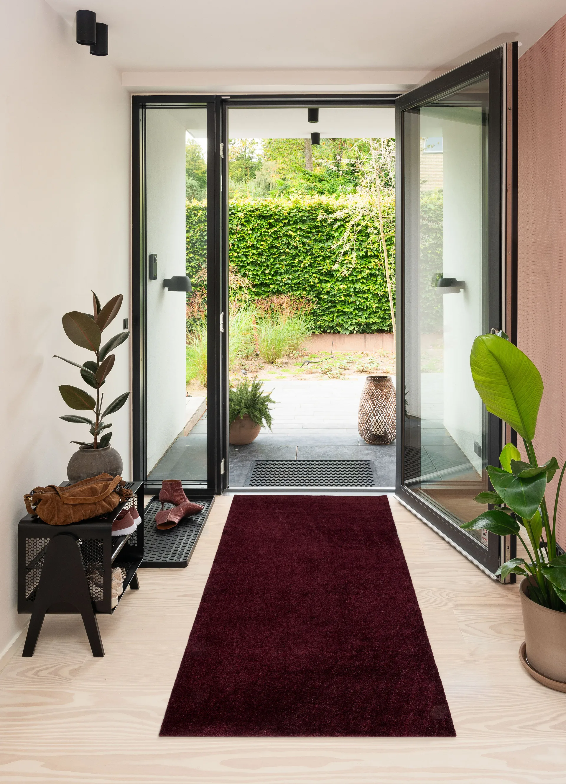 Unicolor hallway rug, Bordeaux, 90x200 cm tica copenhagen