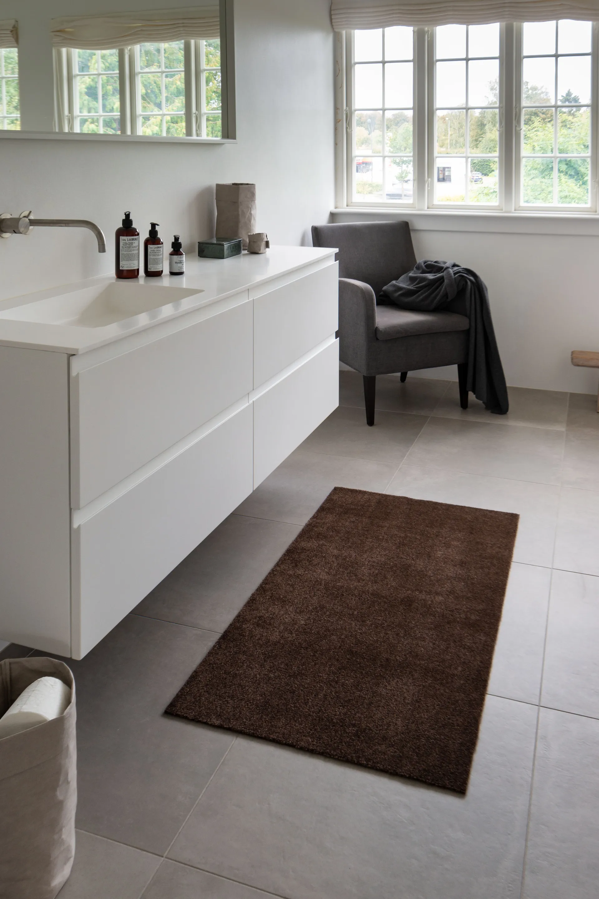 Unicolor hallway rug, Brown. 67x120 cm tica copenhagen