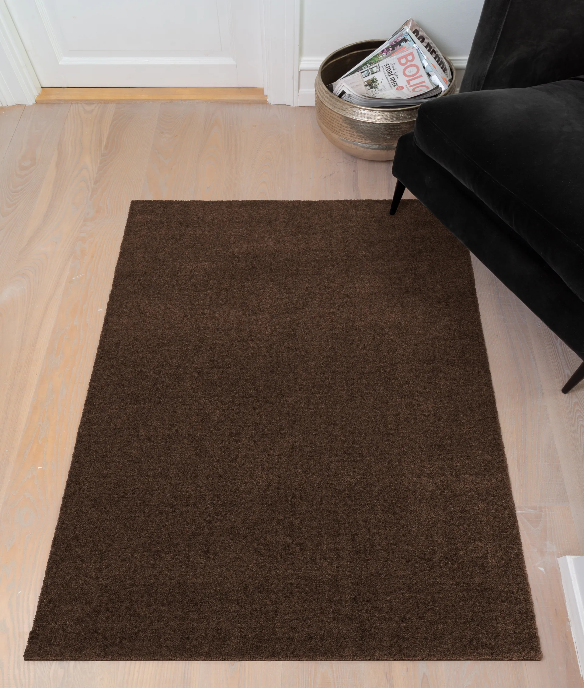 Unicolor hallway rug, Brown. 90x130 cm tica copenhagen