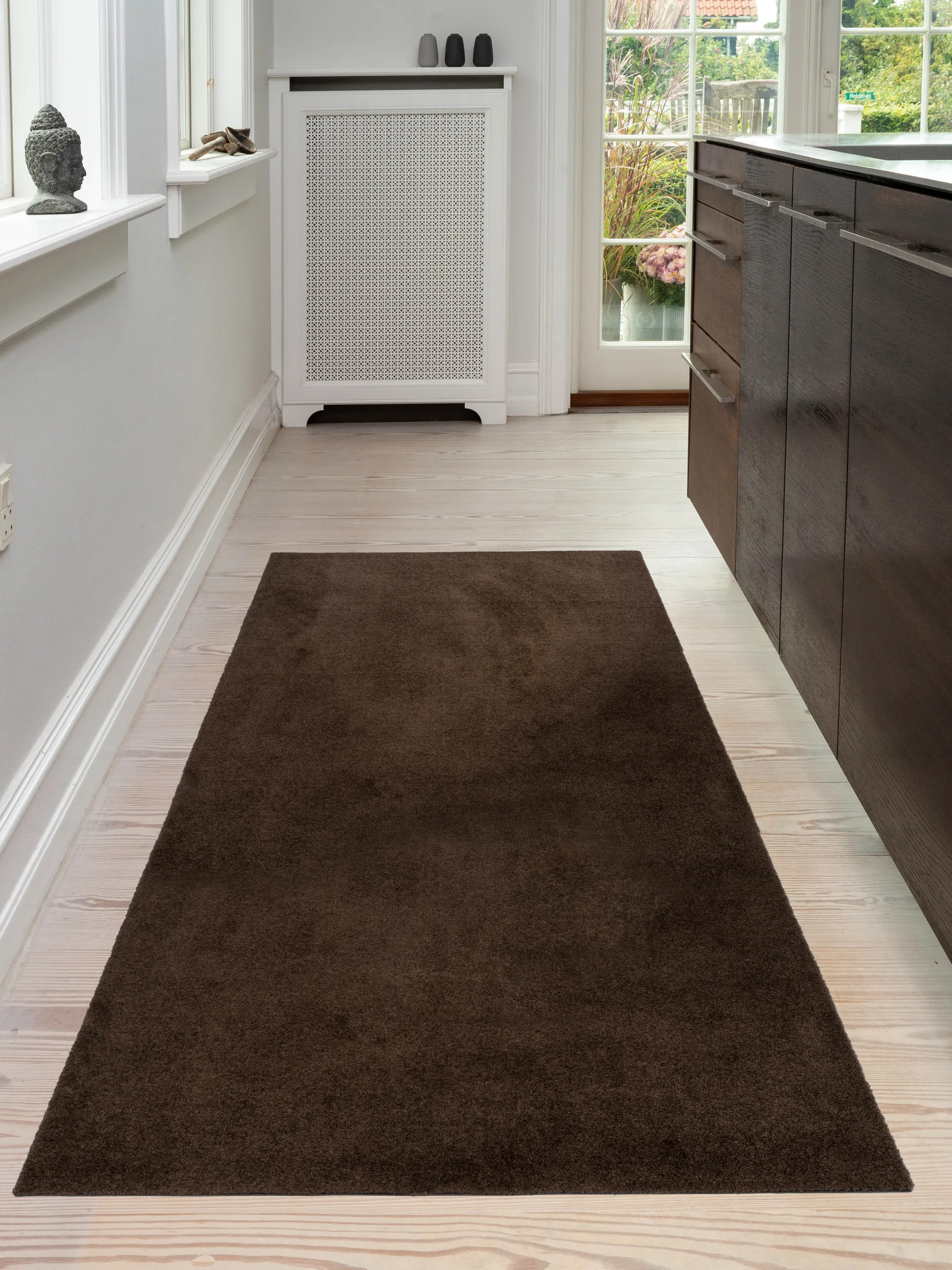 Unicolor hallway rug, Brown. 90x200 cm tica copenhagen