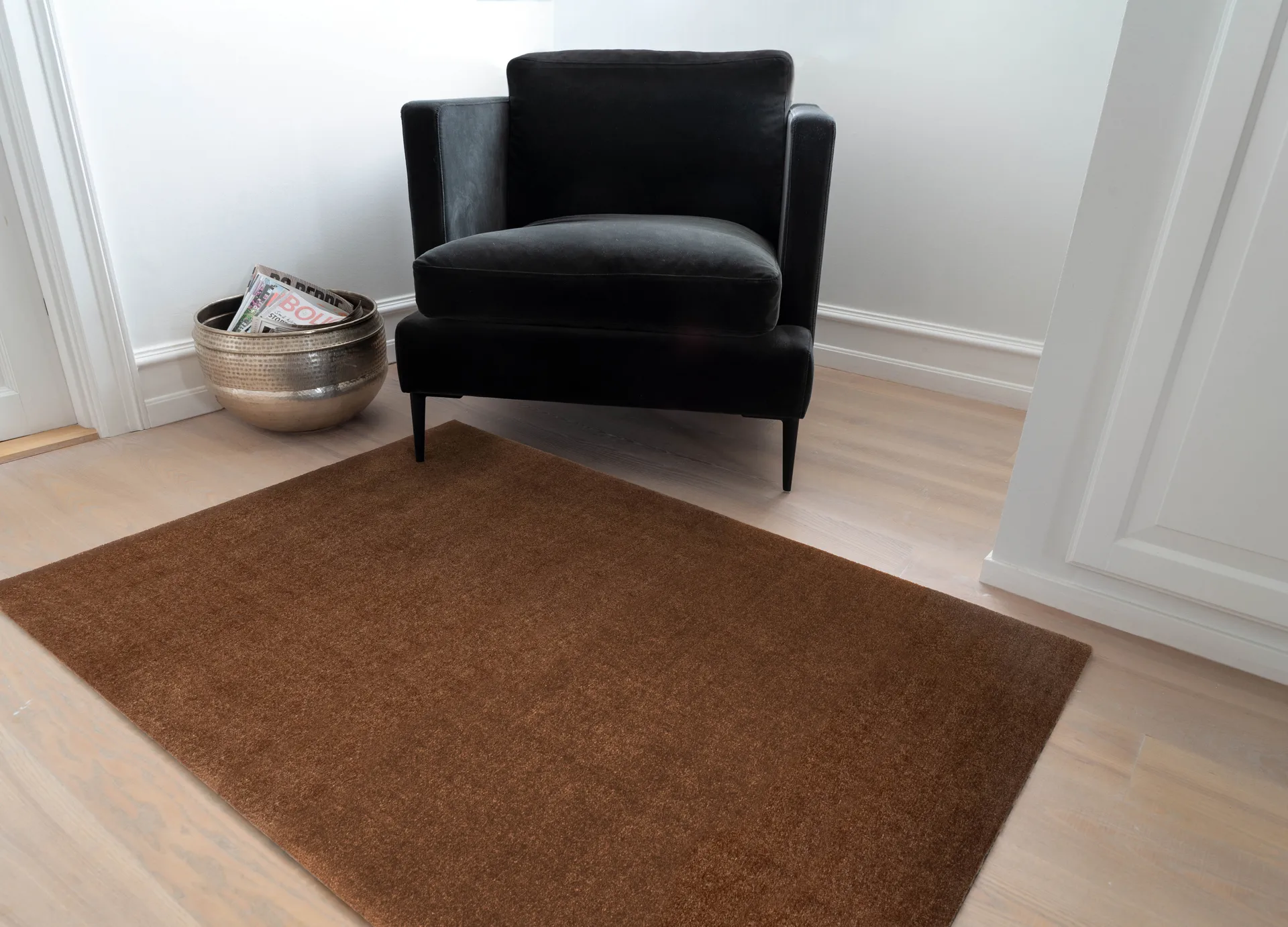 Unicolor hallway rug, Cognac, 90x130 cm tica copenhagen